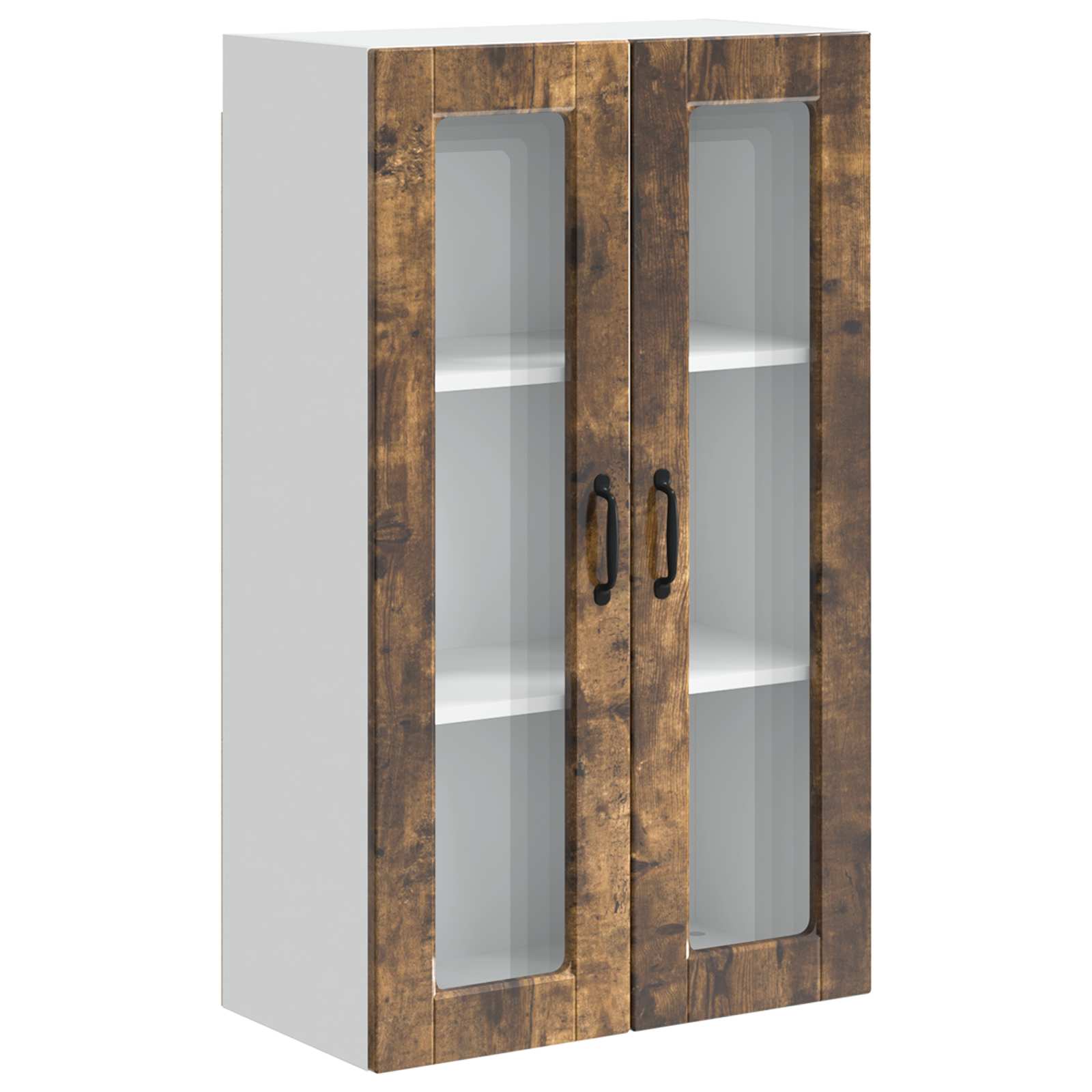 vidaXL Szafka szklana na ścianę PORTO Dąb wędzony 60 x 31 x 100 cm