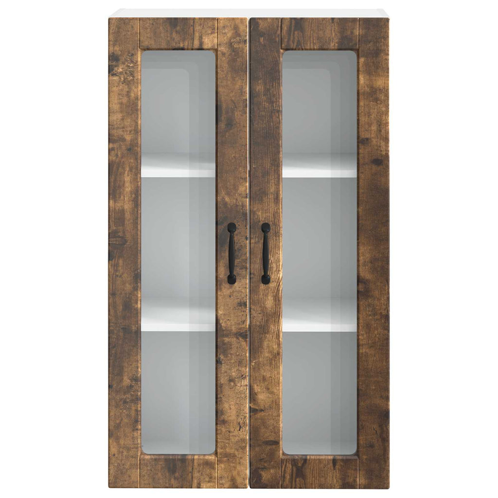 vidaXL Szafka szklana na ścianę PORTO Dąb wędzony 60 x 31 x 100 cm