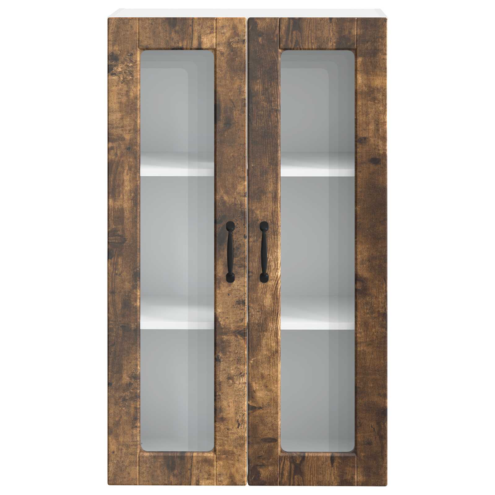 vidaXL Szafka szklana na ścianę PORTO Dąb wędzony 60 x 31 x 100 cm