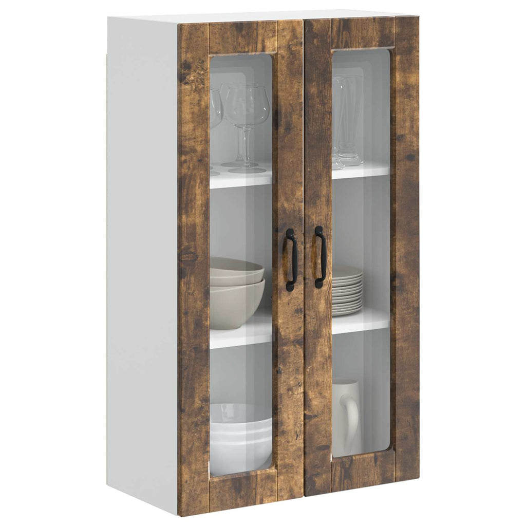 vidaXL Szafka szklana na ścianę PORTO Dąb wędzony 60 x 31 x 100 cm