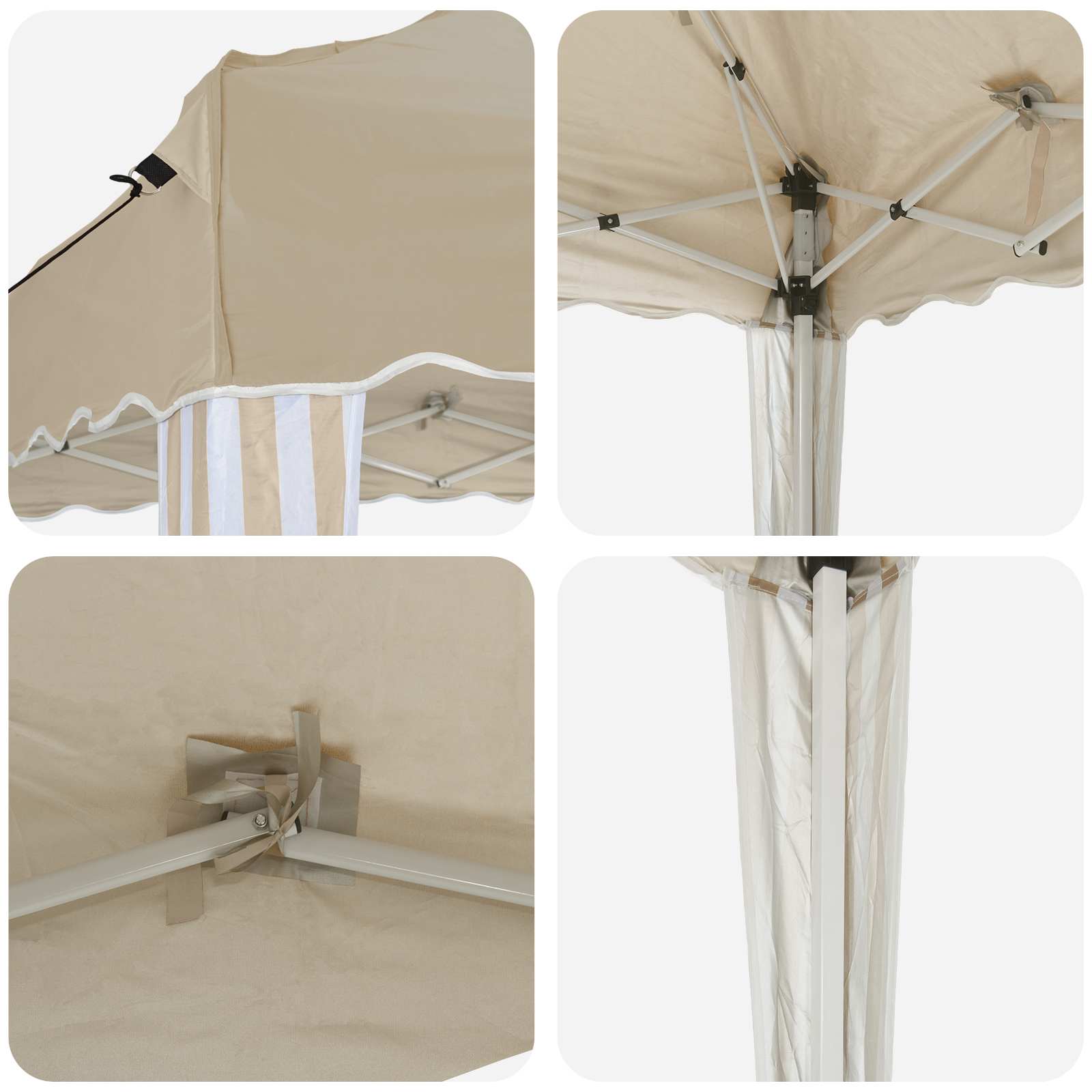 vidaXL Namiot imprezowy rozkładany 195 x 195 x 245 cm kremowy