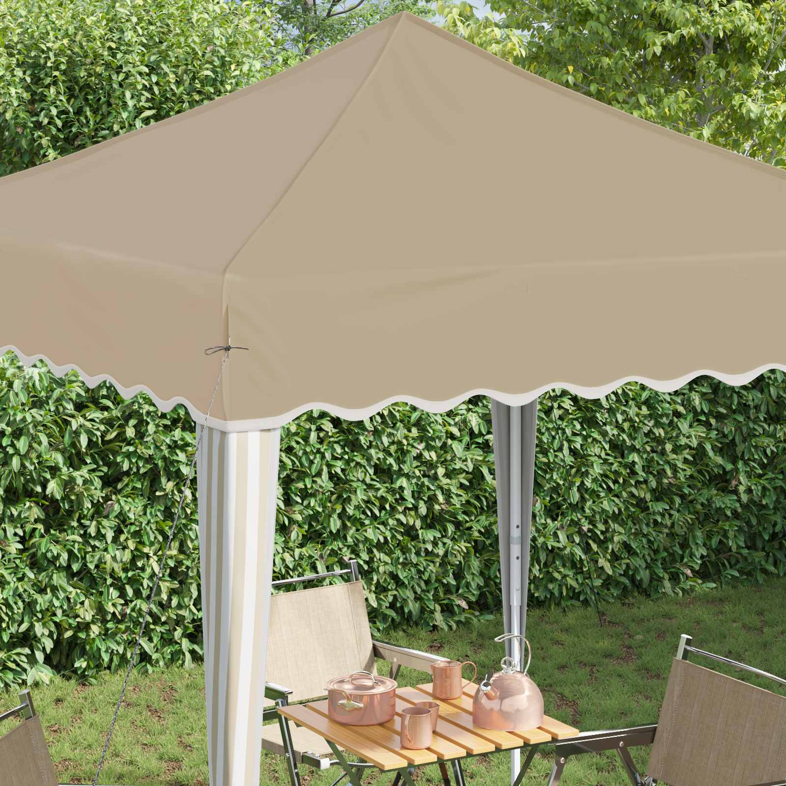 vidaXL Namiot imprezowy rozkładany 195 x 195 x 245 cm kremowy