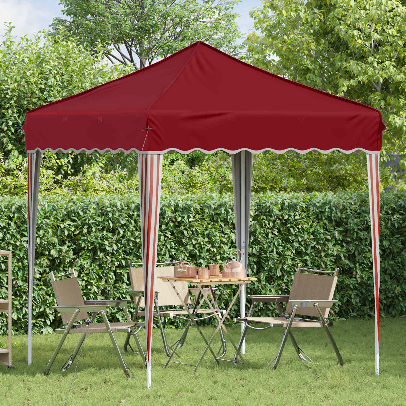vidaXL Namiot imprezowy rozkładany 195 x 195 x 245 cm bordowy