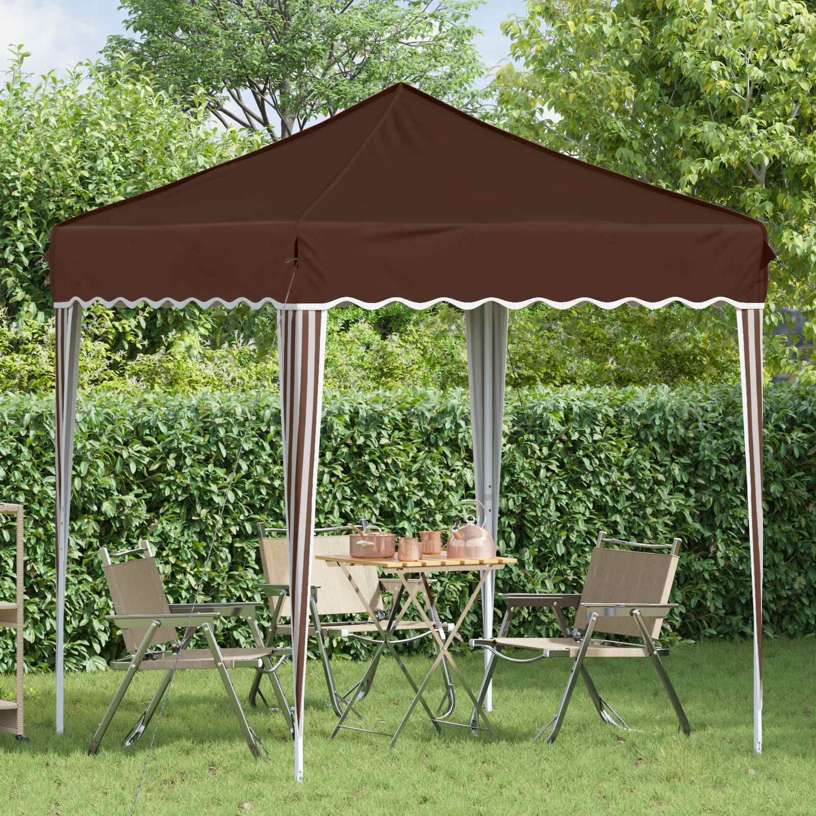 vidaXL Namiot imprezowy rozkładany 195 x 195 x 245 cm brązowy