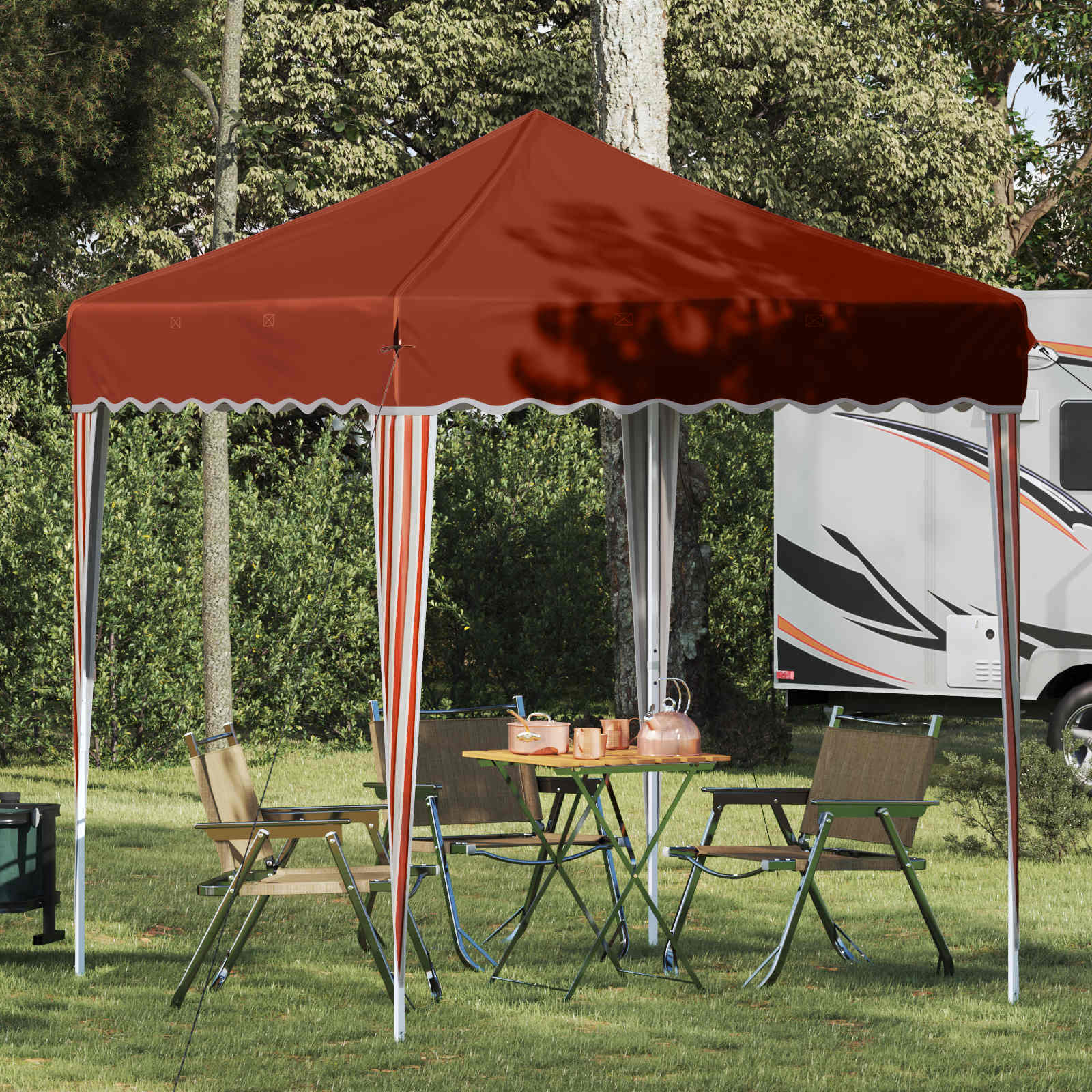 vidaXL Namiot imprezowy rozkładany 195 x 195 x 245 cm terakota