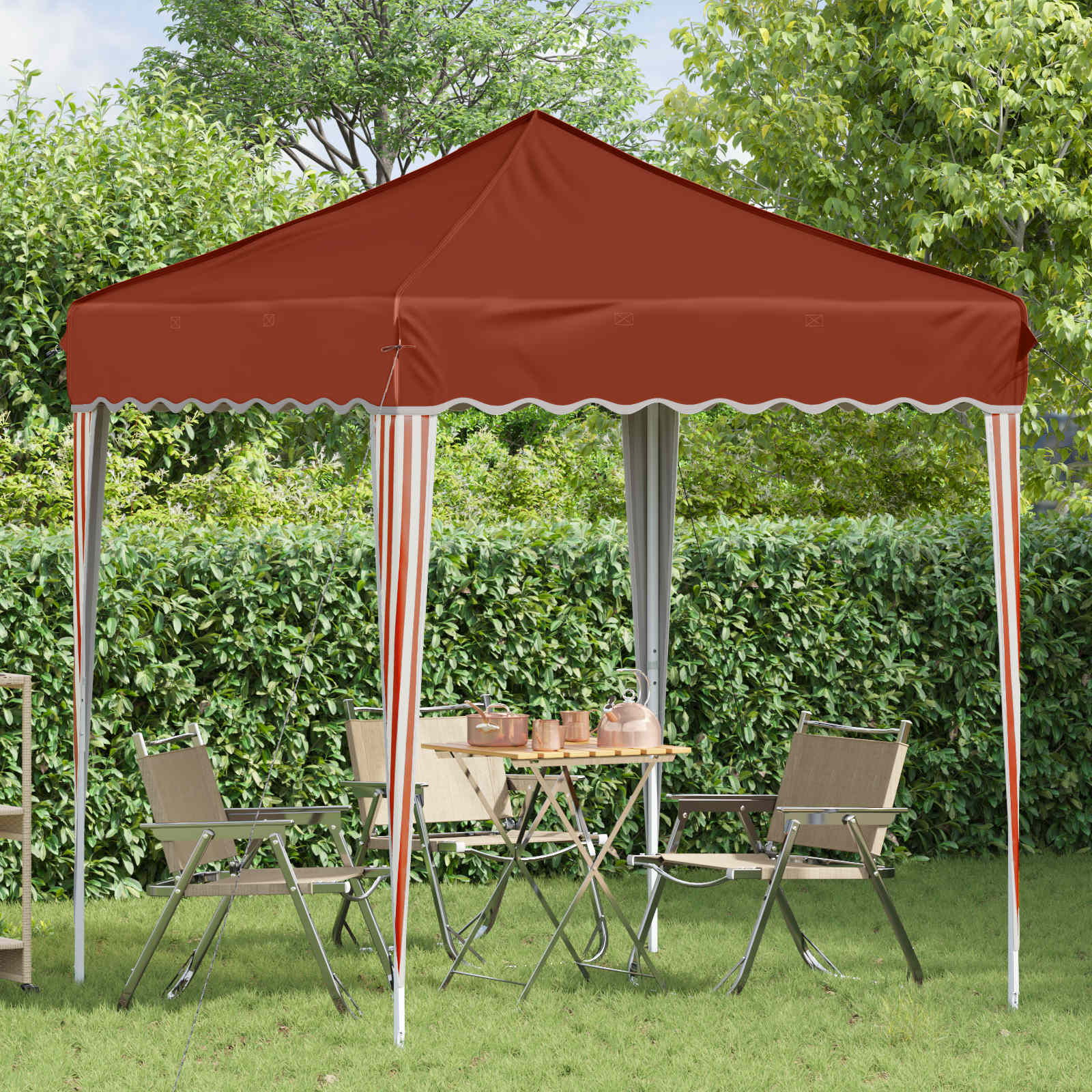 vidaXL Namiot imprezowy rozkładany 195 x 195 x 245 cm terakota
