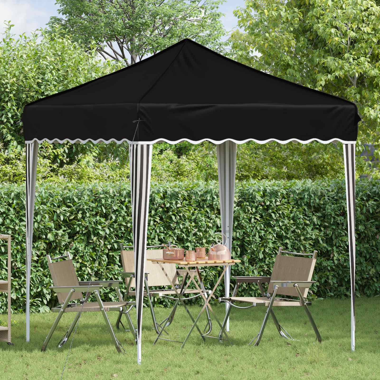 vidaXL Namiot imprezowy rozkładany 195 x 195 x 245 cm Czarny