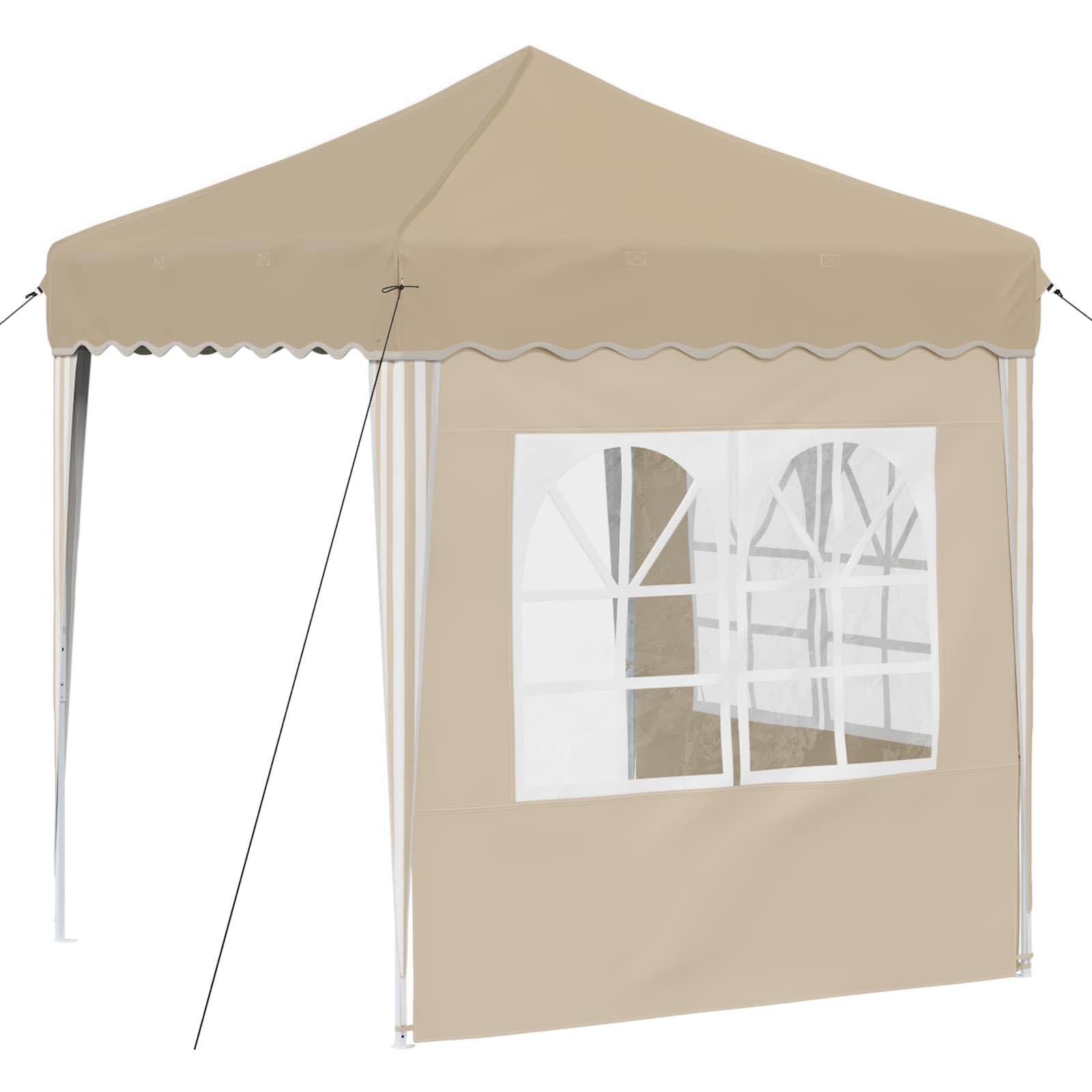 vidaXL Namiot imprezowy rozkładany 195 x 195 x 245 cm kremowy