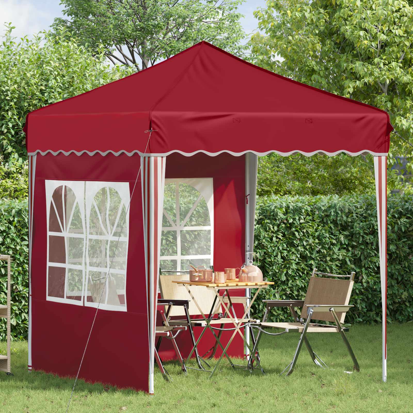 vidaXL Namiot imprezowy rozkładany 195 x 195 x 245 cm bordowy
