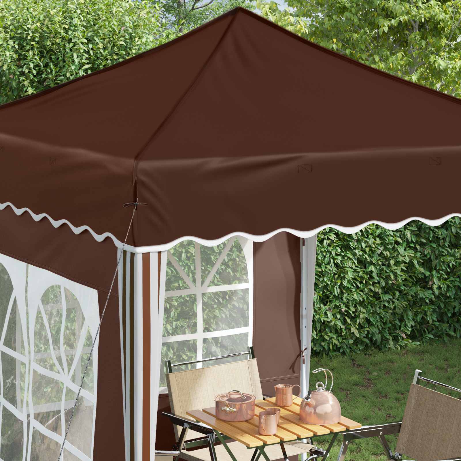 vidaXL Namiot imprezowy rozkładany 195 x 195 x 245 cm brązowy