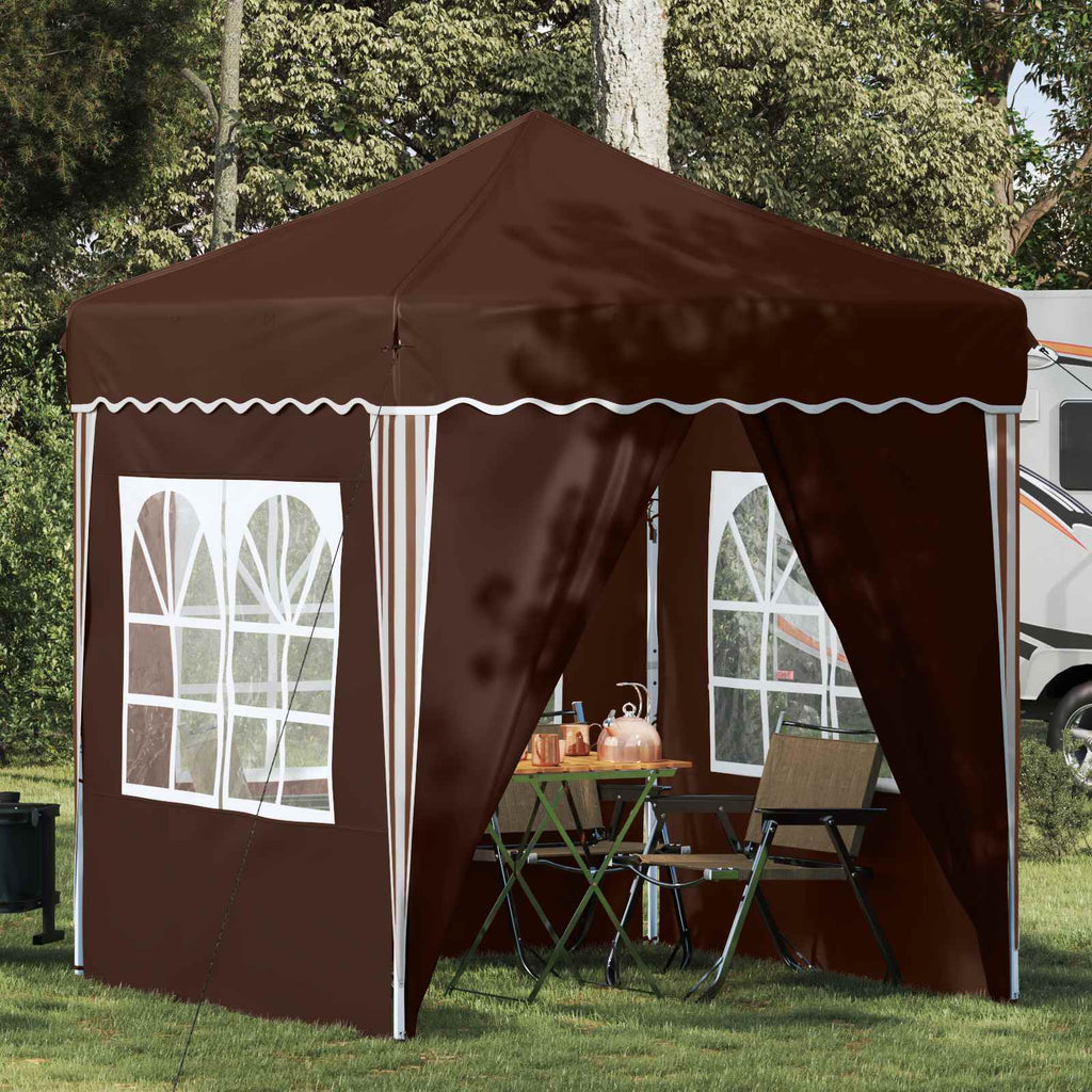 vidaXL Namiot imprezowy rozkładany 195 x 195 x 245 cm brązowy