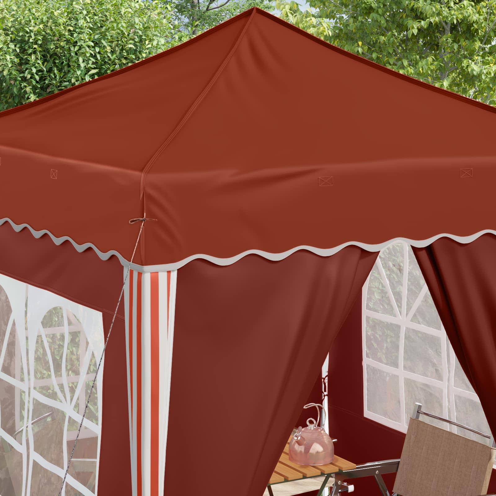 vidaXL Namiot imprezowy rozkładany 195 x 195 x 245 cm terakota
