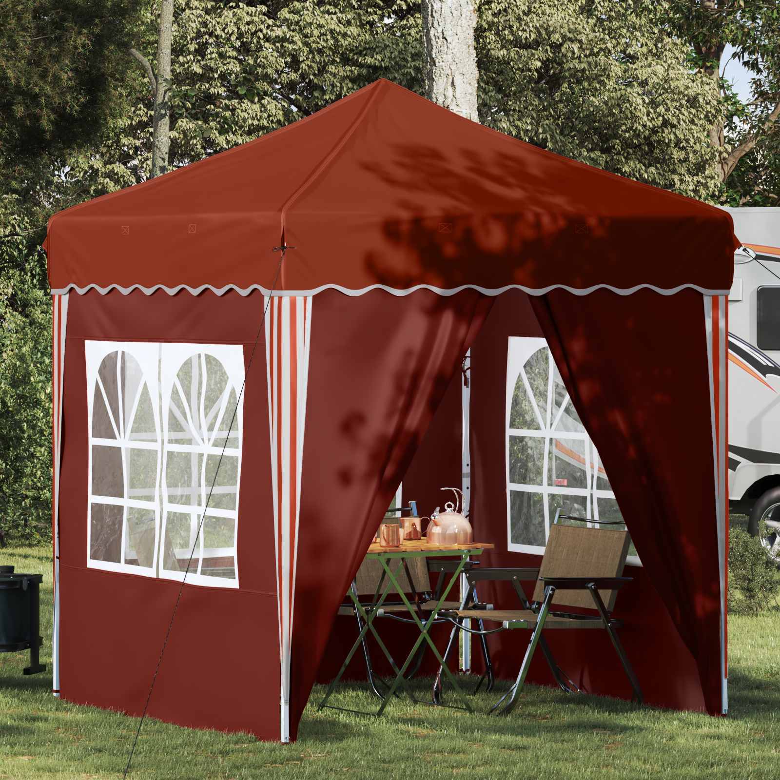 vidaXL Namiot imprezowy rozkładany 195 x 195 x 245 cm terakota