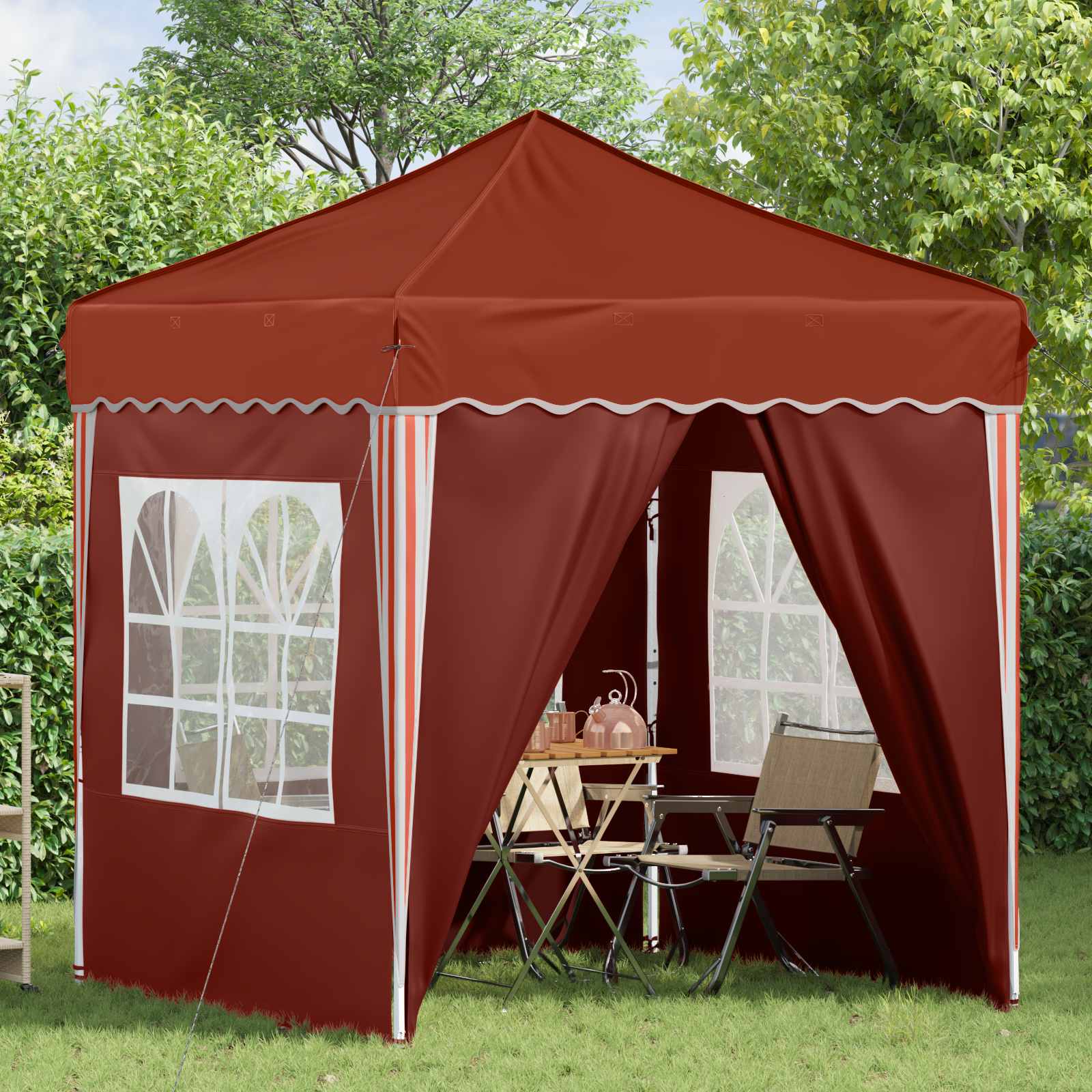 vidaXL Namiot imprezowy rozkładany 195 x 195 x 245 cm terakota