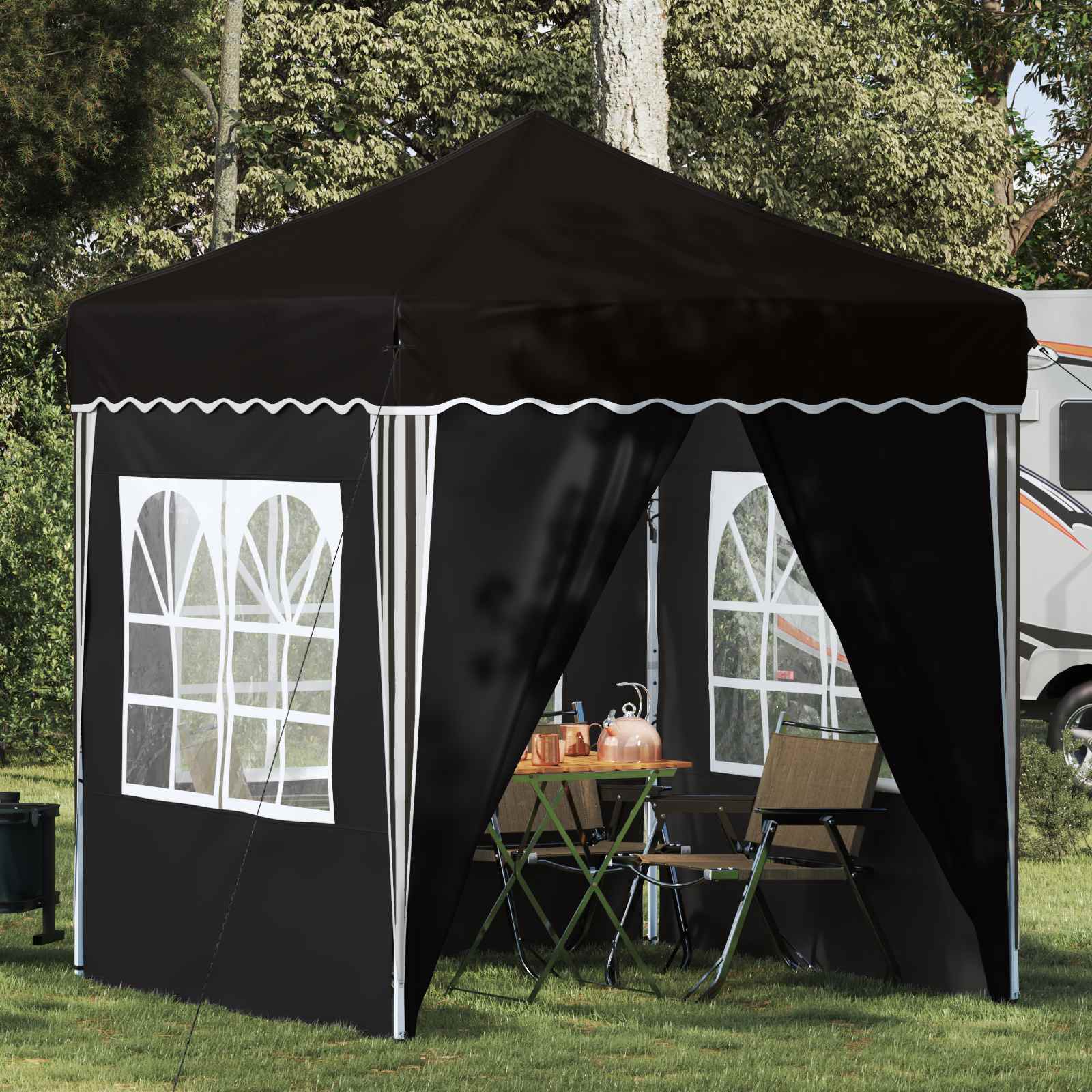 vidaXL Namiot imprezowy rozkładany 195 x 195 x 245 cm Czarny