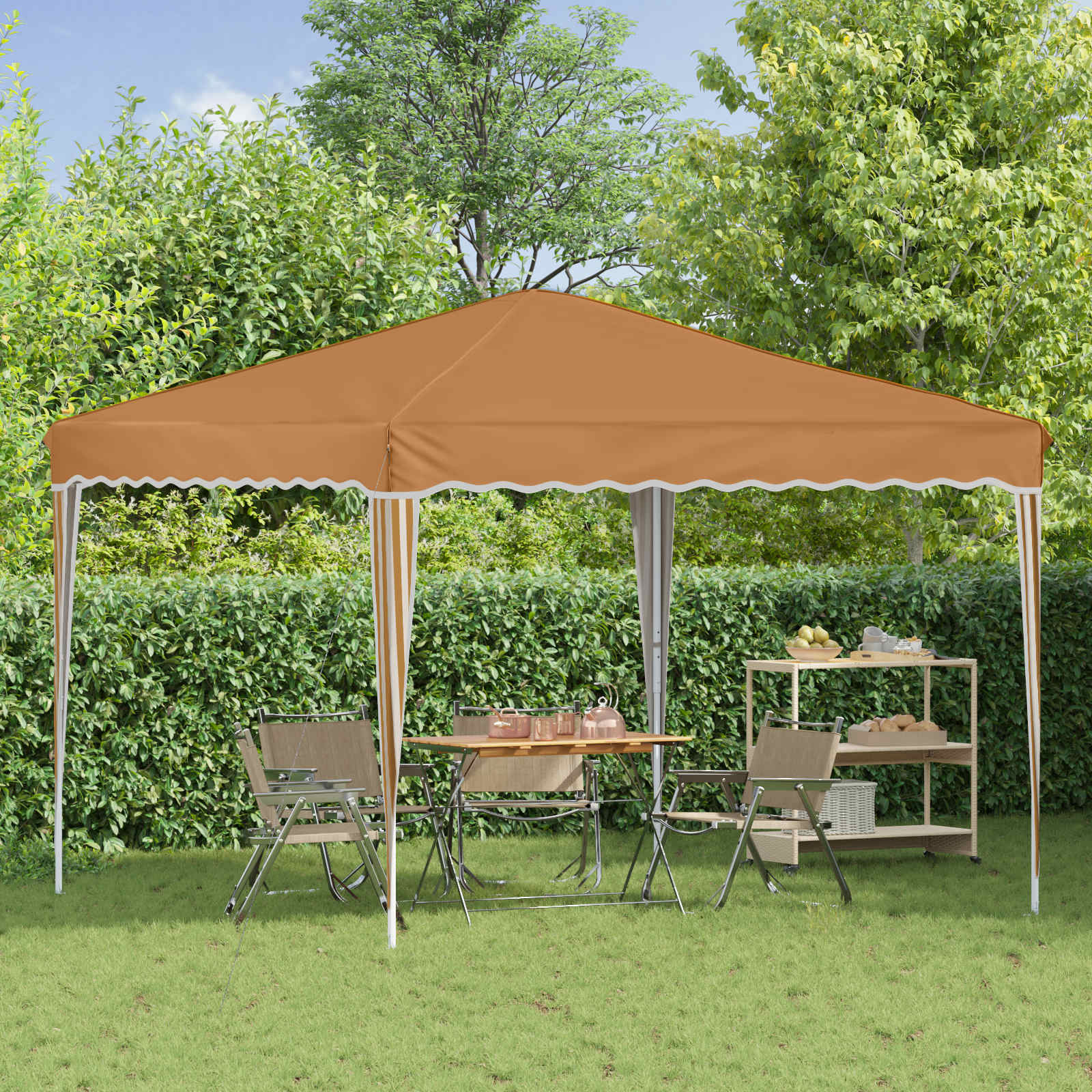 vidaXL Namiot imprezowy rozkładany 288 x 288 x 245 cm Beżowy