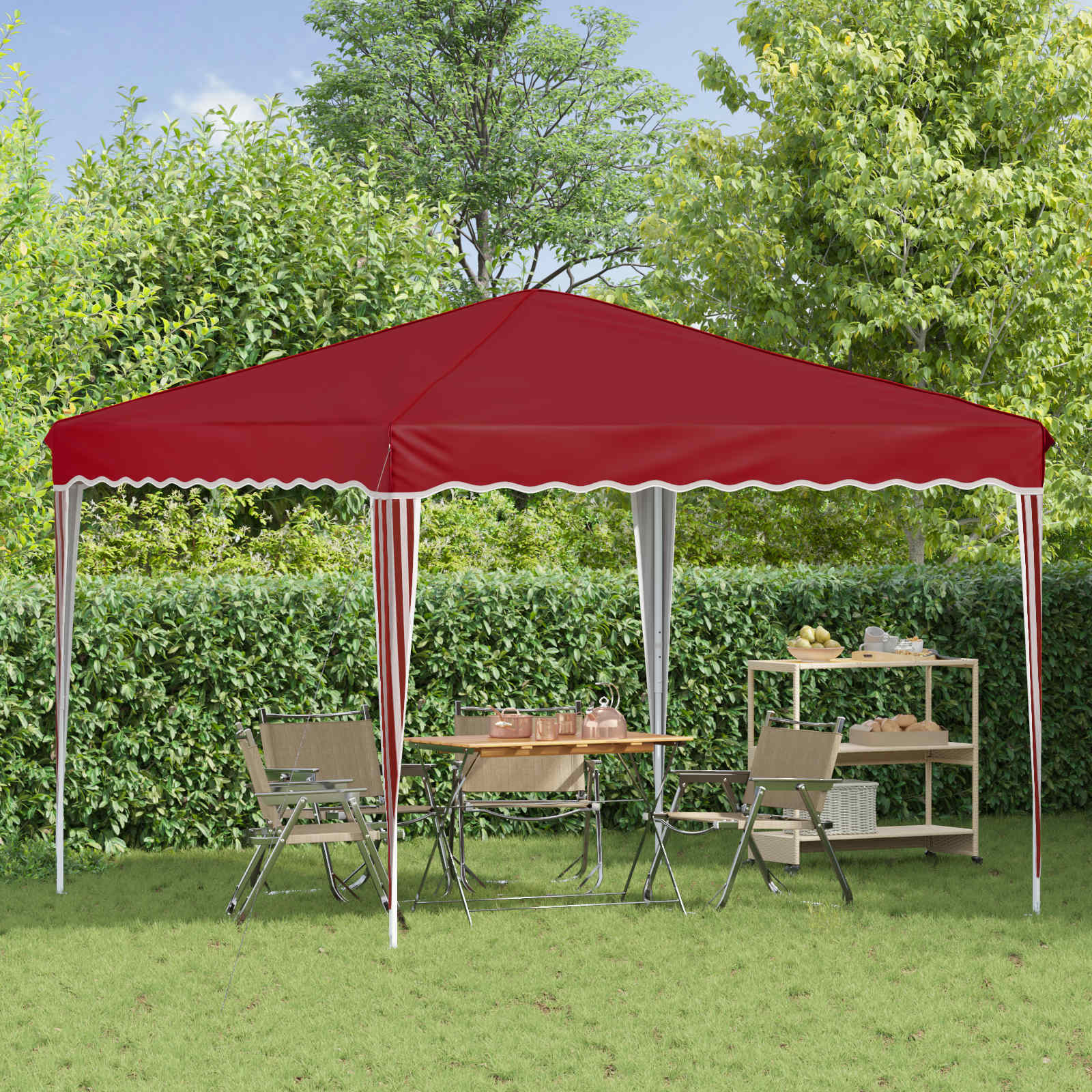 vidaXL Namiot imprezowy rozkładany 288 x 288 x 245 cm bordowy