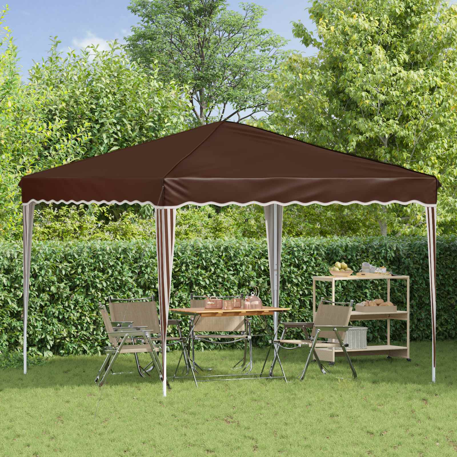 vidaXL Namiot imprezowy rozkładany 288 x 288 x 245 cm brązowy