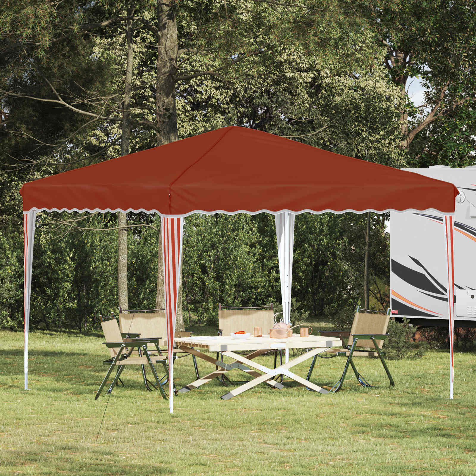 vidaXL Namiot imprezowy rozkładany 288 x 288 x 245 cm terakota