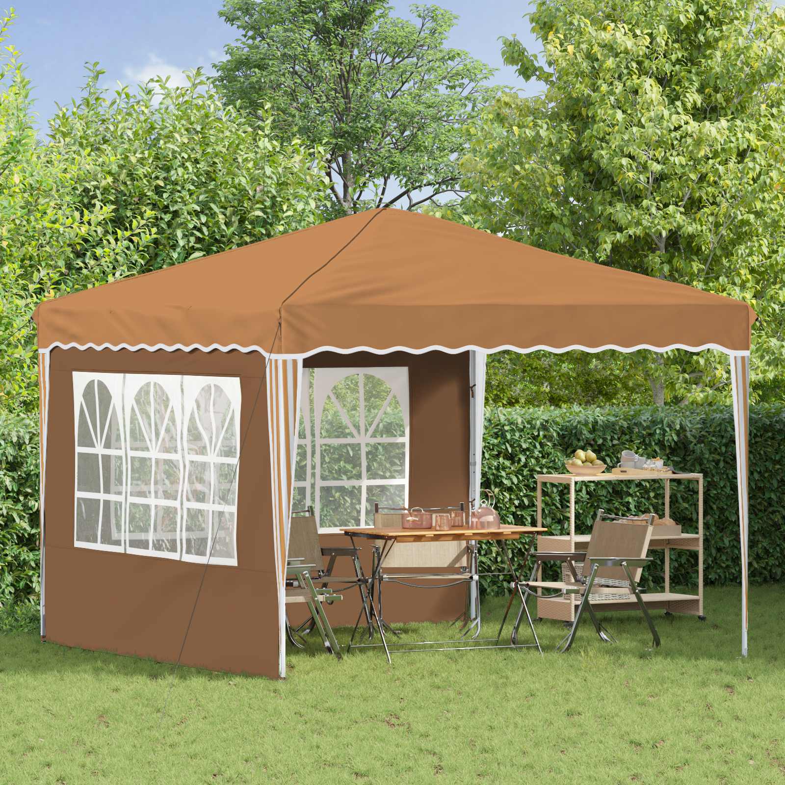 vidaXL Namiot imprezowy rozkładany 288 x 288 x 245 cm Beżowy