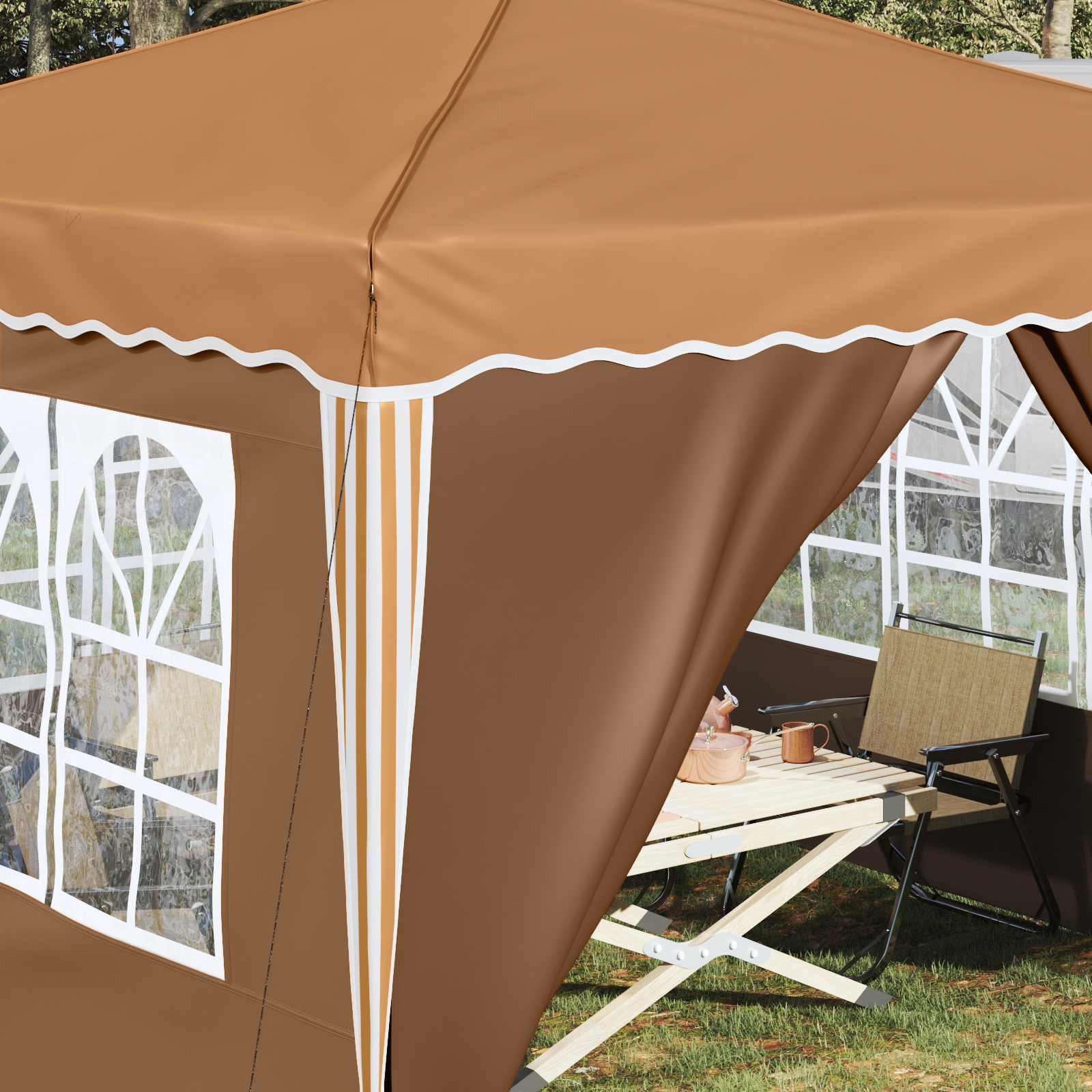 vidaXL Namiot imprezowy rozkładany 288 x 288 x 245 cm Beżowy
