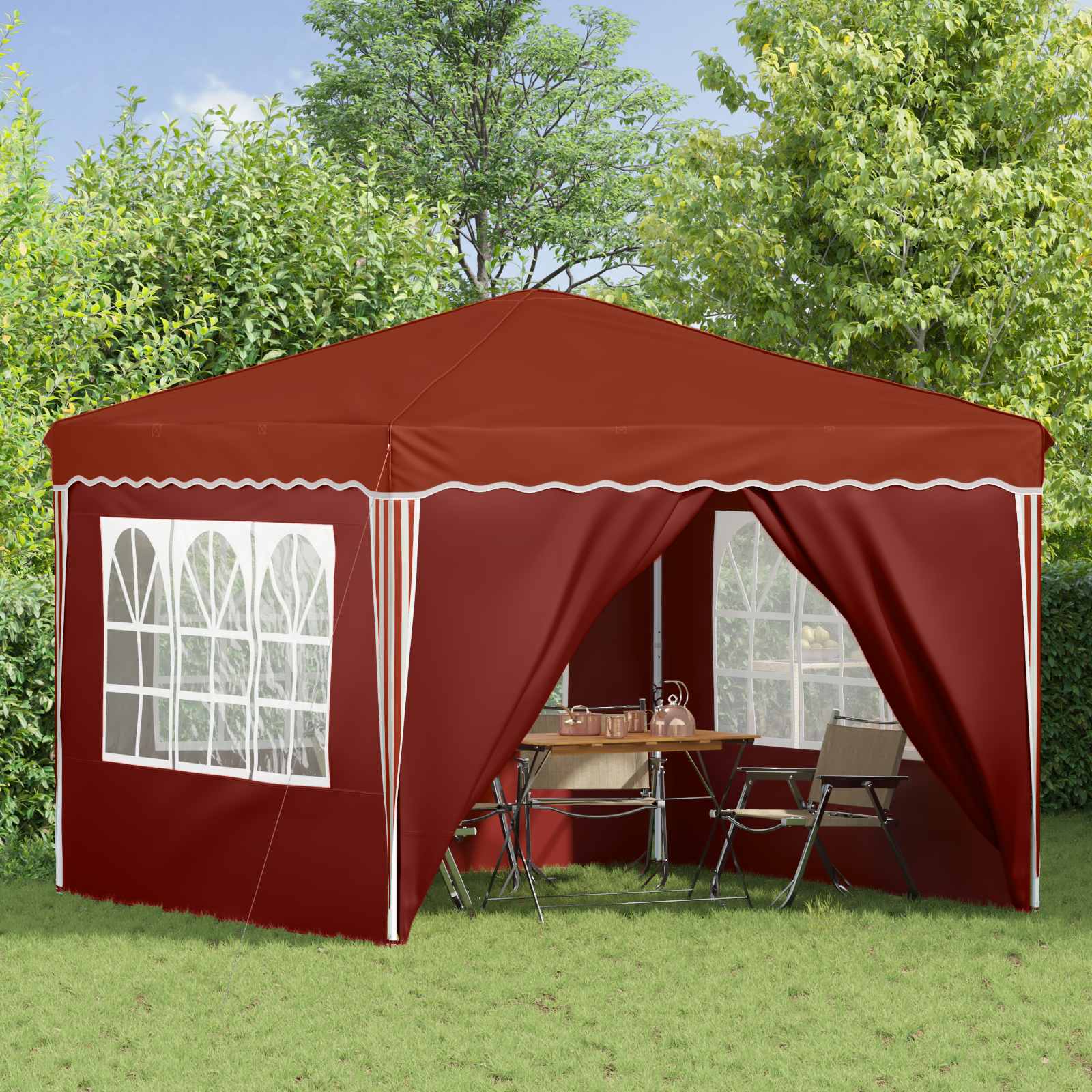 vidaXL Namiot imprezowy rozkładany 288 x 288 x 245 cm terakota