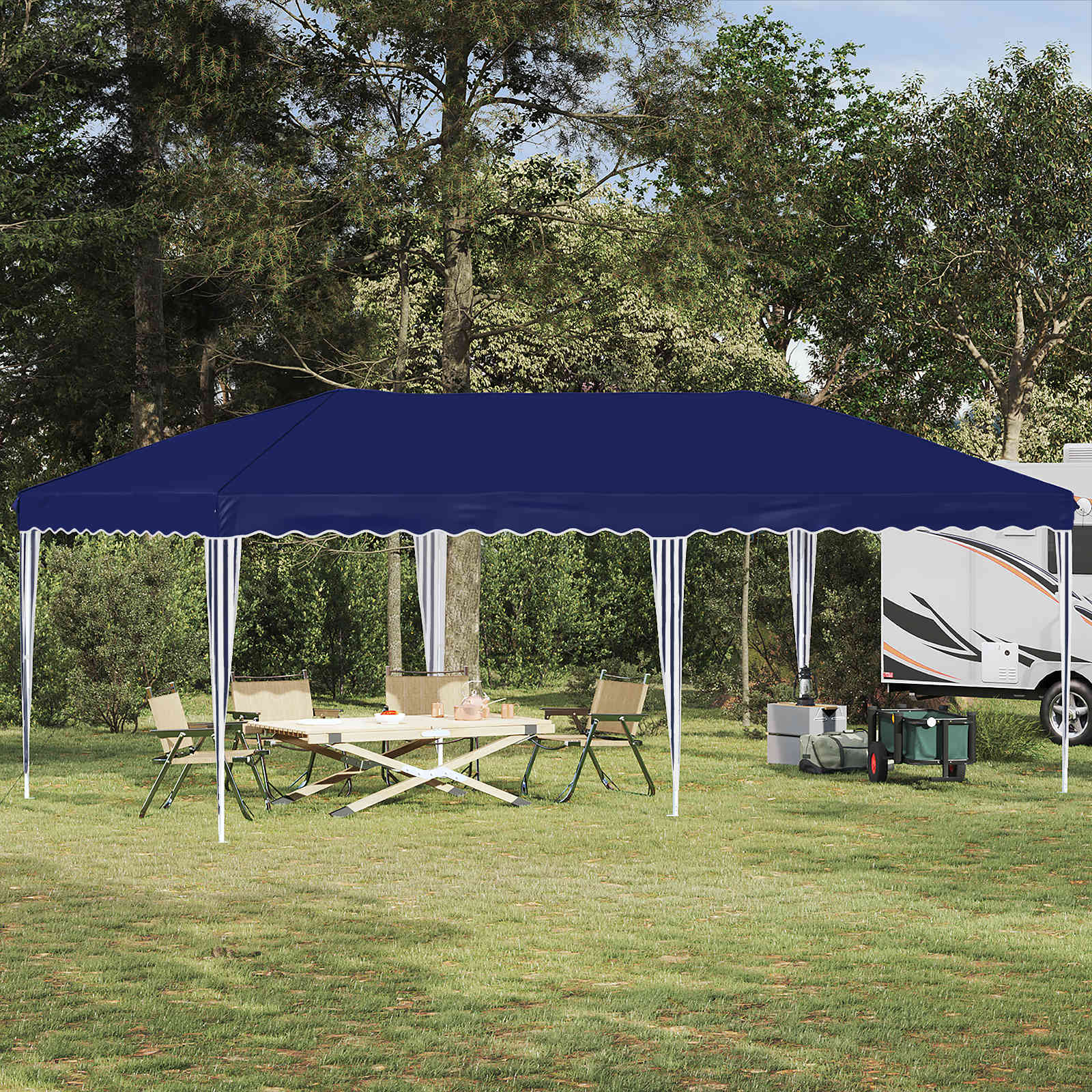 vidaXL Namiot imprezowy rozkładany 575 x 290 x 245 cm niebieski