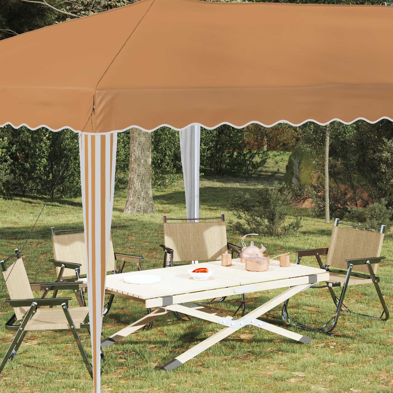 vidaXL Namiot imprezowy rozkładany 575 x 290 x 245 cm Beżowy