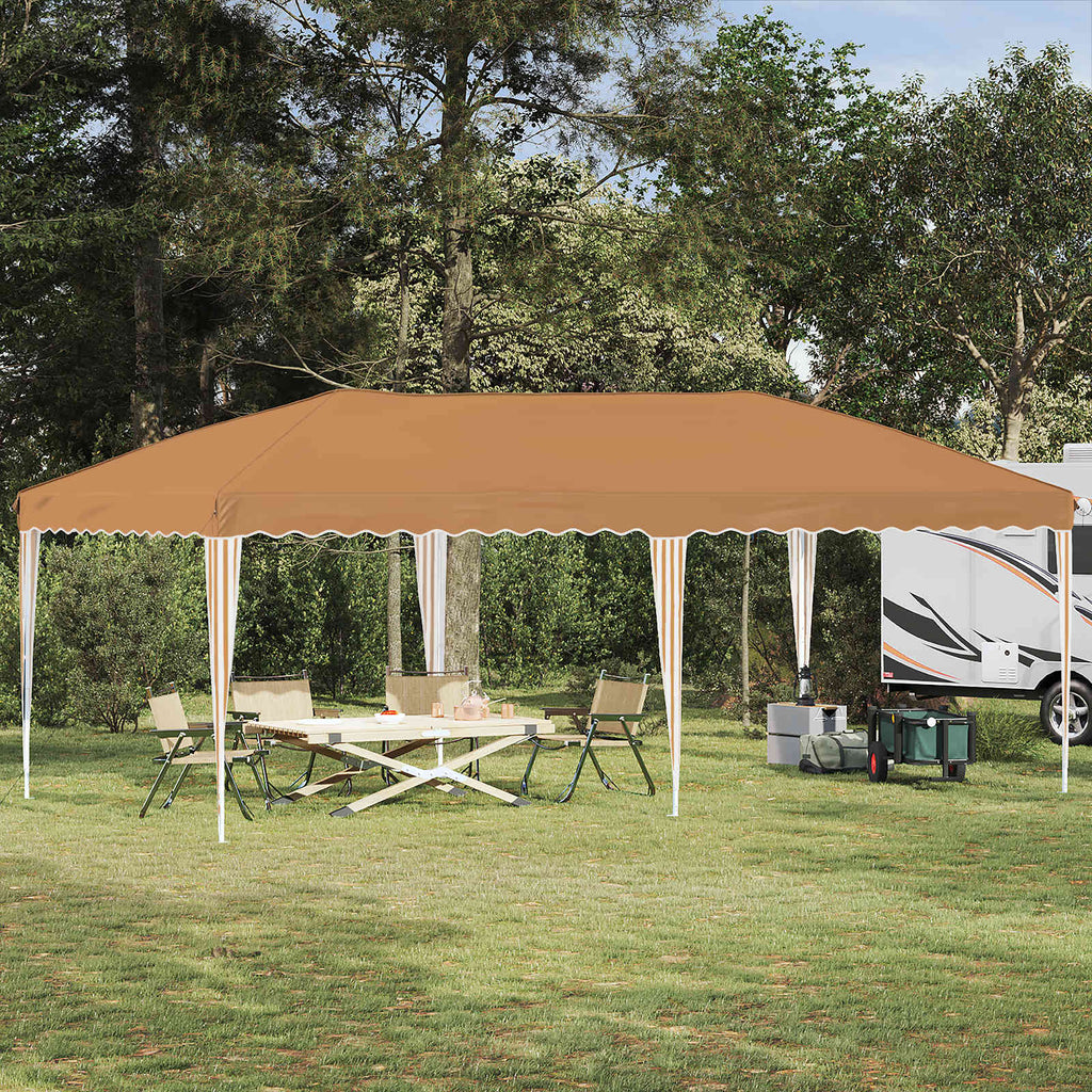 vidaXL Namiot imprezowy rozkładany 575 x 290 x 245 cm Beżowy
