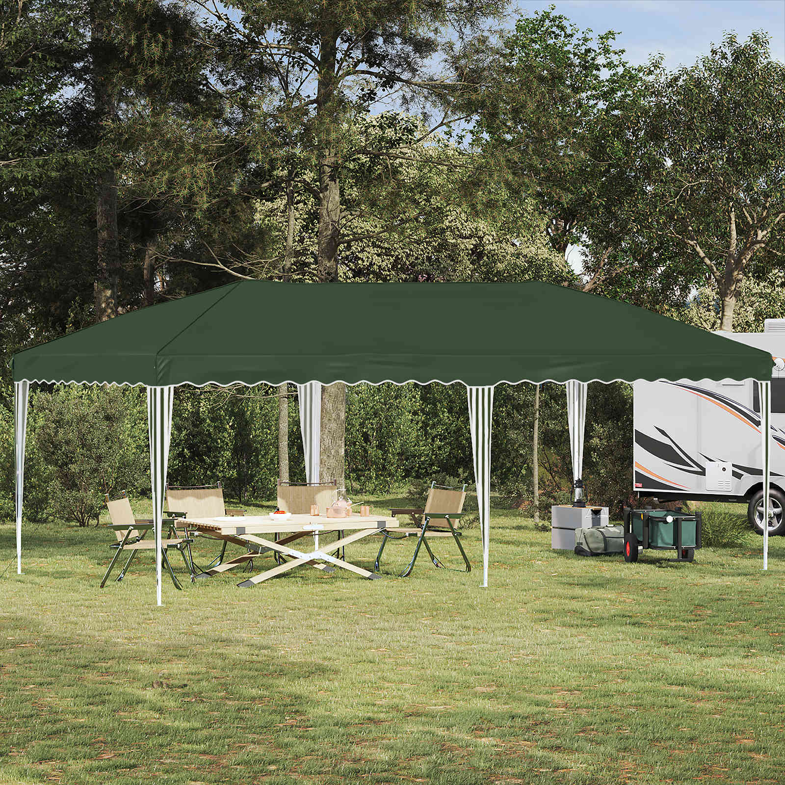 vidaXL Namiot imprezowy rozkładany 575 x 290 x 245 cm zielony