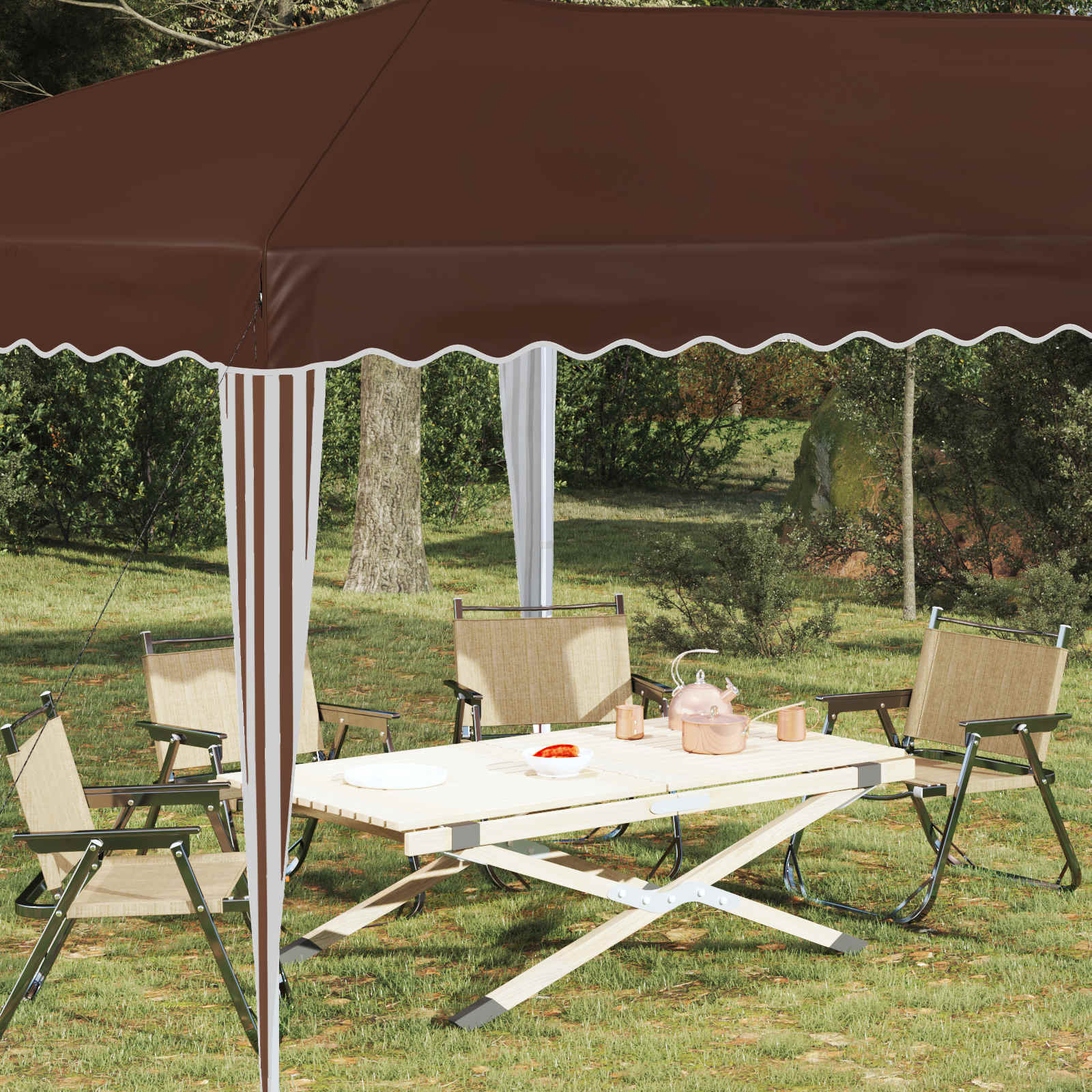 vidaXL Namiot imprezowy rozkładany 575 x 290 x 245 cm brązowy