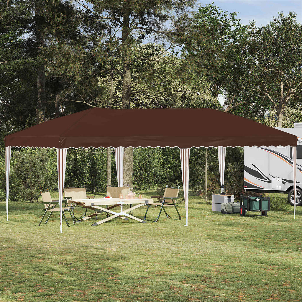 vidaXL Namiot imprezowy rozkładany 575 x 290 x 245 cm brązowy