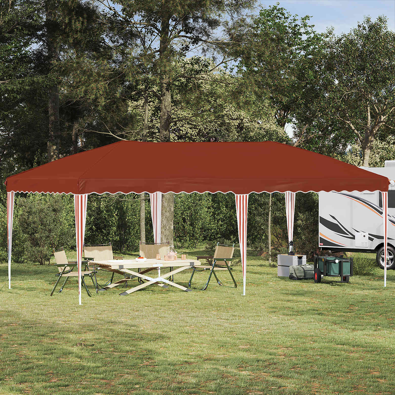 vidaXL Namiot imprezowy rozkładany 575 x 290 x 245 cm terakota