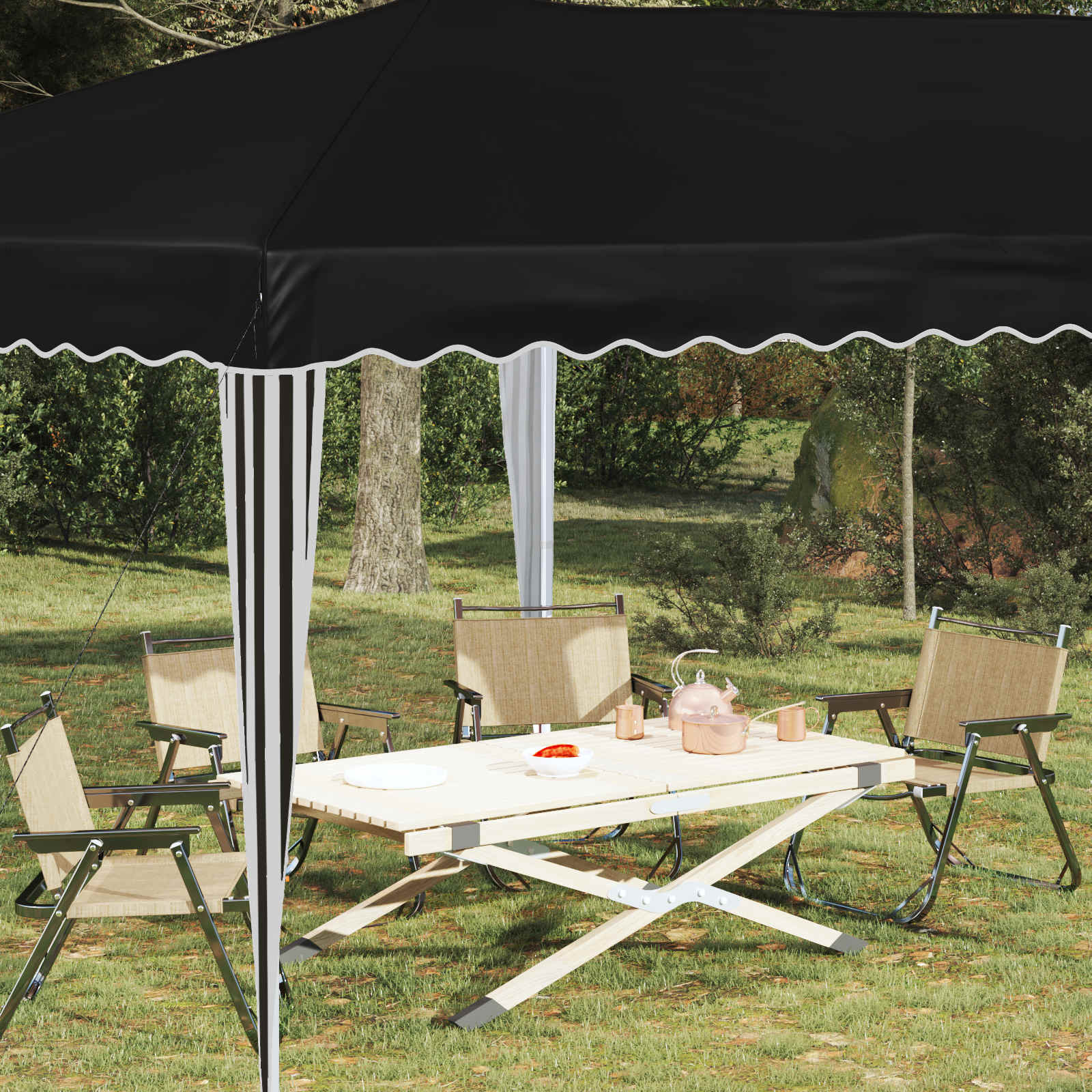 vidaXL Namiot imprezowy rozkładany 575 x 290 x 245 cm Czarny