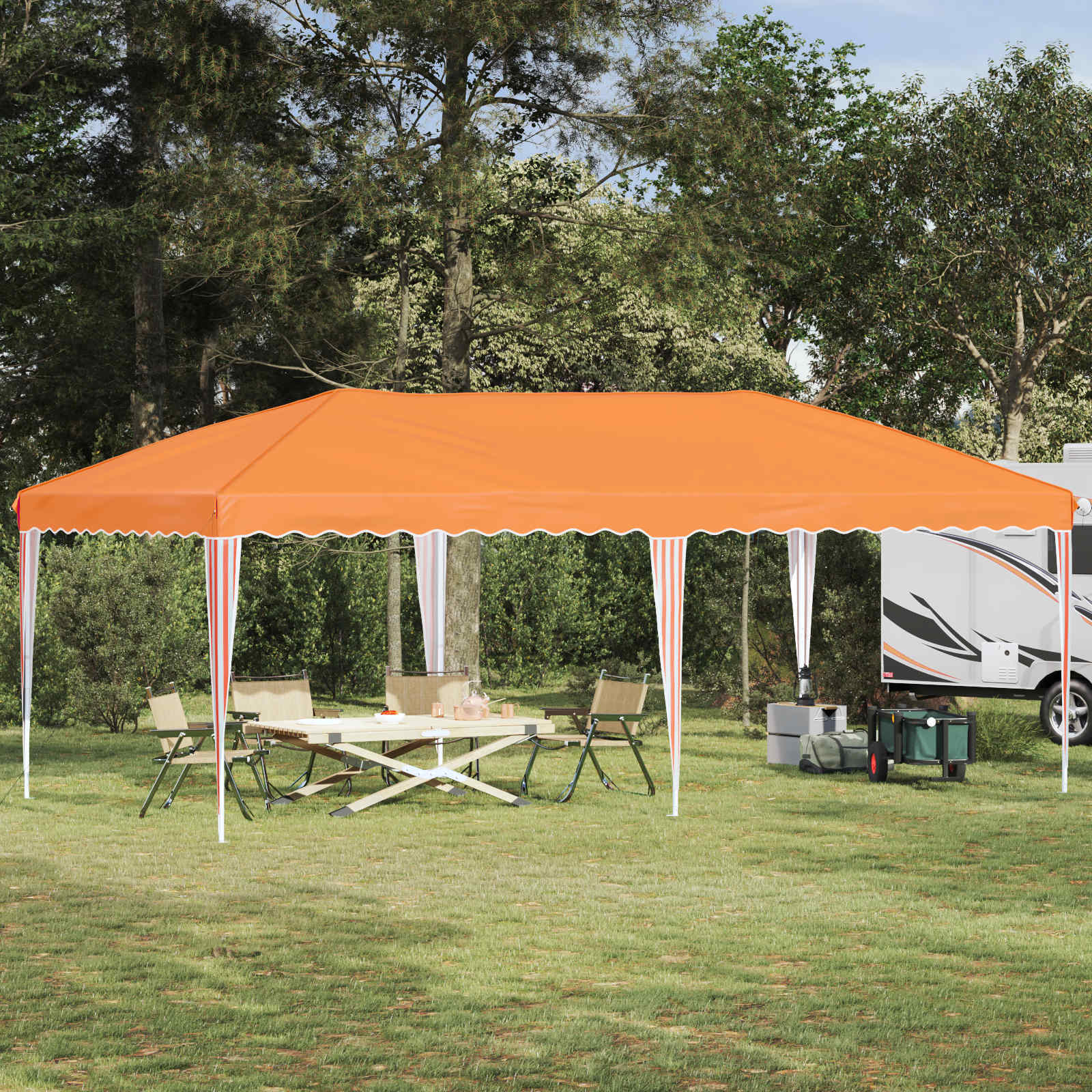 vidaXL Namiot imprezowy rozkładany 575 x 290 x 245 cm pomarańczowy