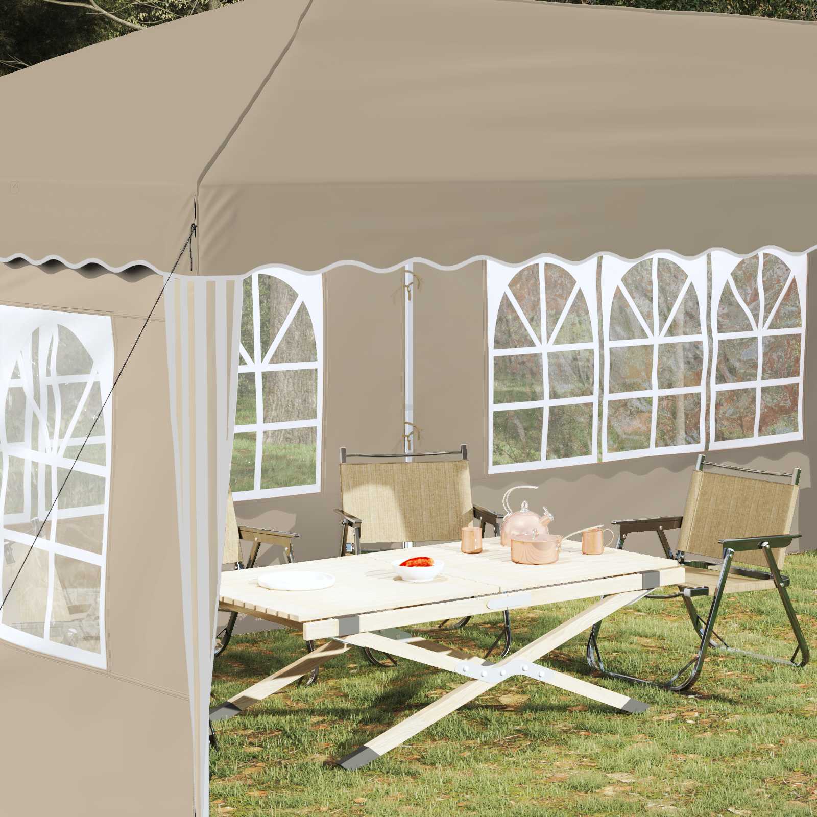 vidaXL Namiot imprezowy rozkładany 575 x 289 x 245 cm kremowy
