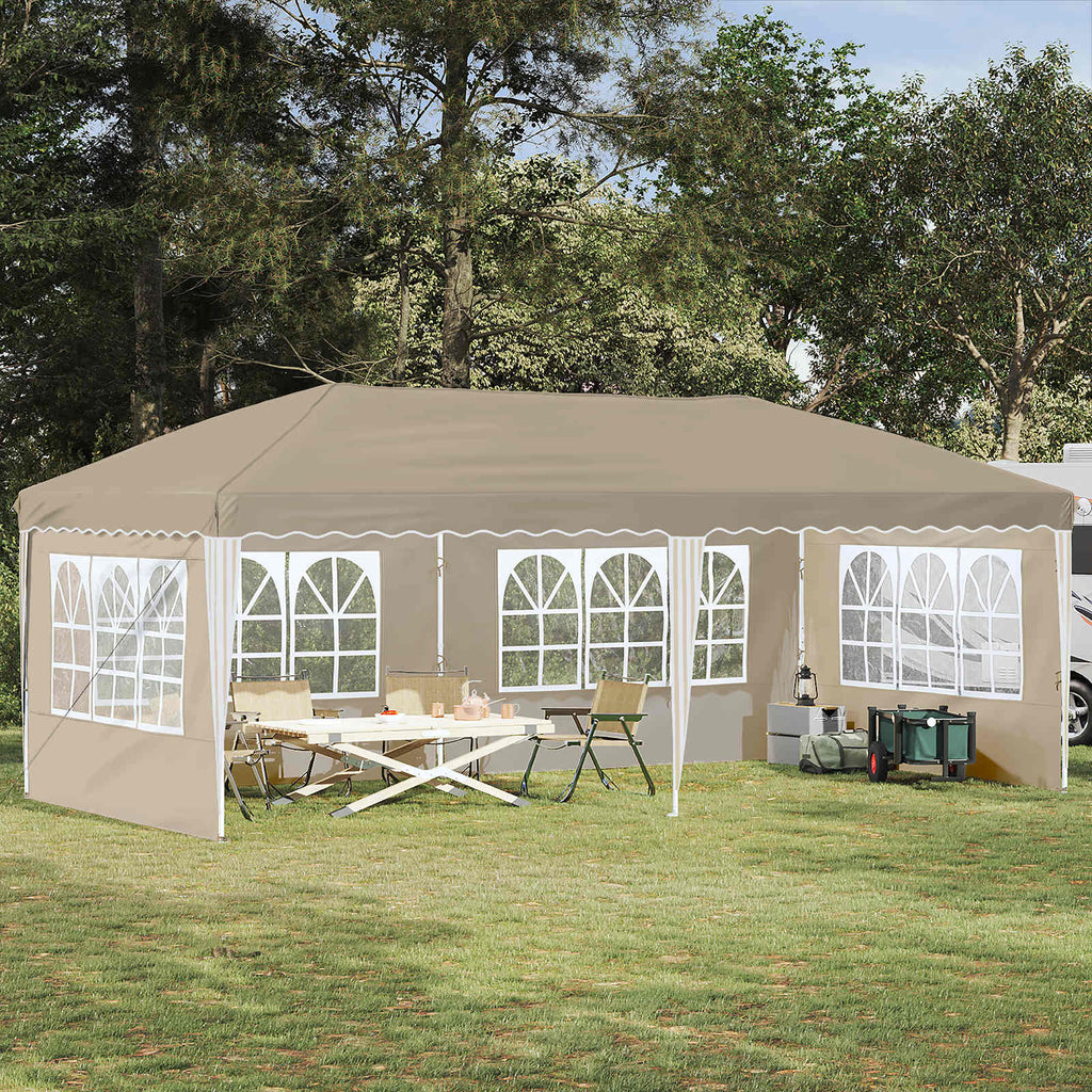 vidaXL Namiot imprezowy rozkładany 575 x 289 x 245 cm kremowy