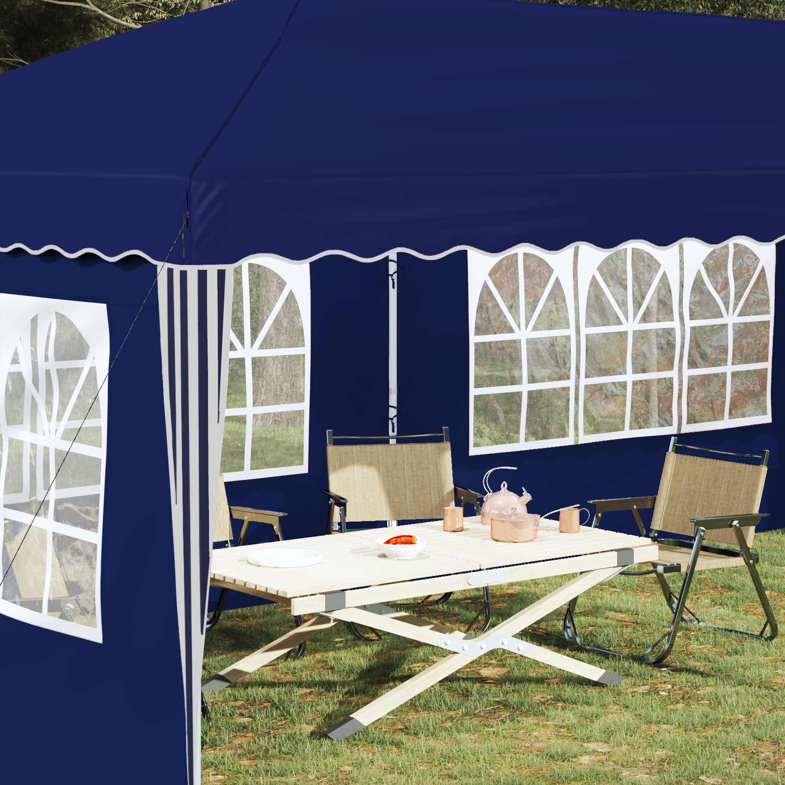 vidaXL Namiot imprezowy rozkładany 575 x 289 x 245 cm niebieski