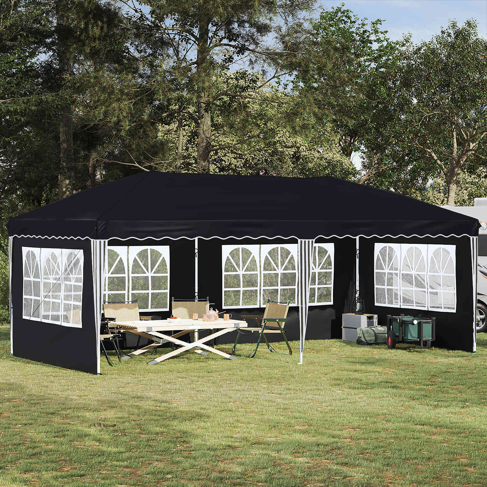 vidaXL Namiot imprezowy rozkładany 575 x 289 x 245 cm Antracyt