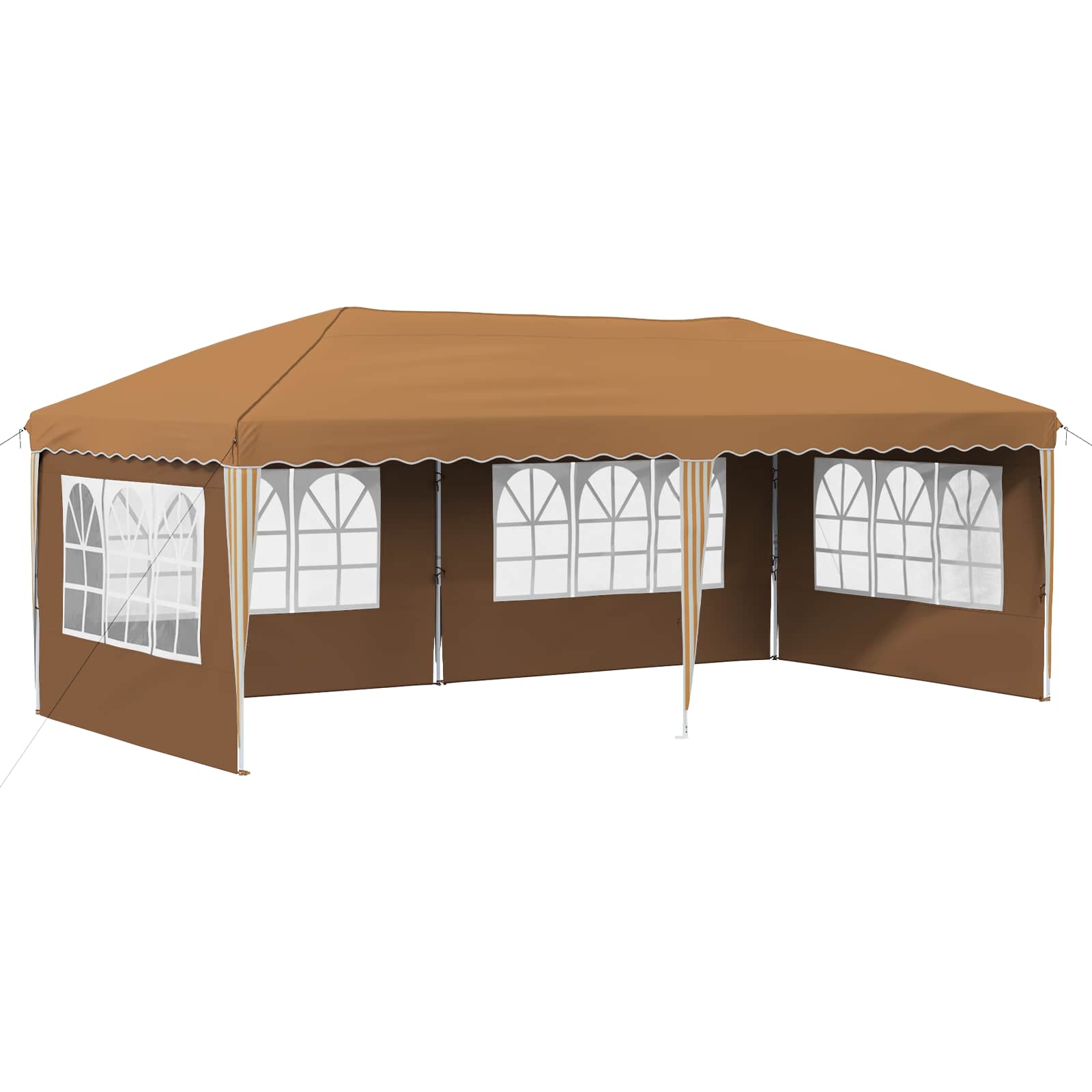 vidaXL Namiot imprezowy rozkładany 575 x 289 x 245 cm Beżowy