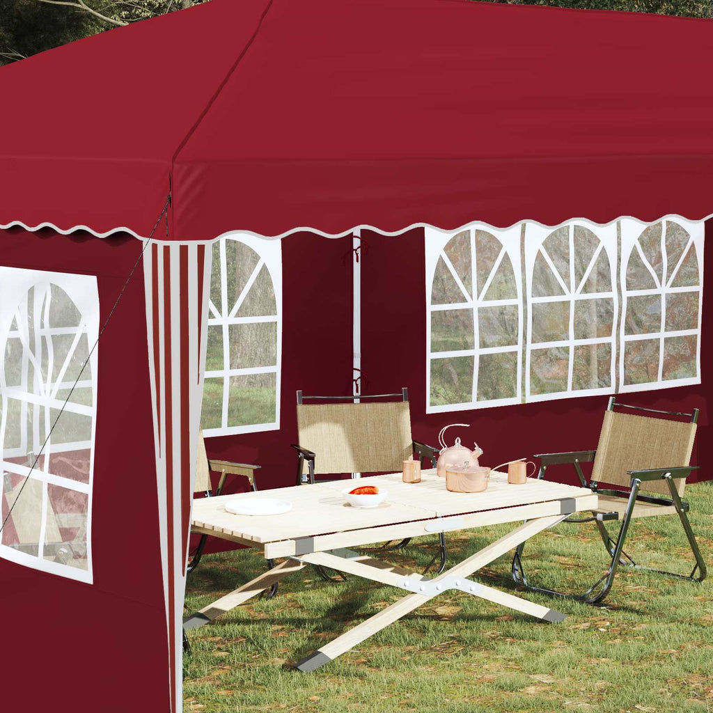 vidaXL Namiot imprezowy rozkładany 575 x 289 x 245 cm bordowy