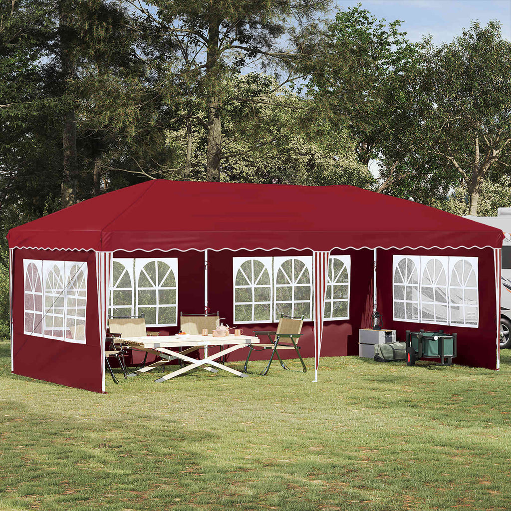 vidaXL Namiot imprezowy rozkładany 575 x 289 x 245 cm bordowy