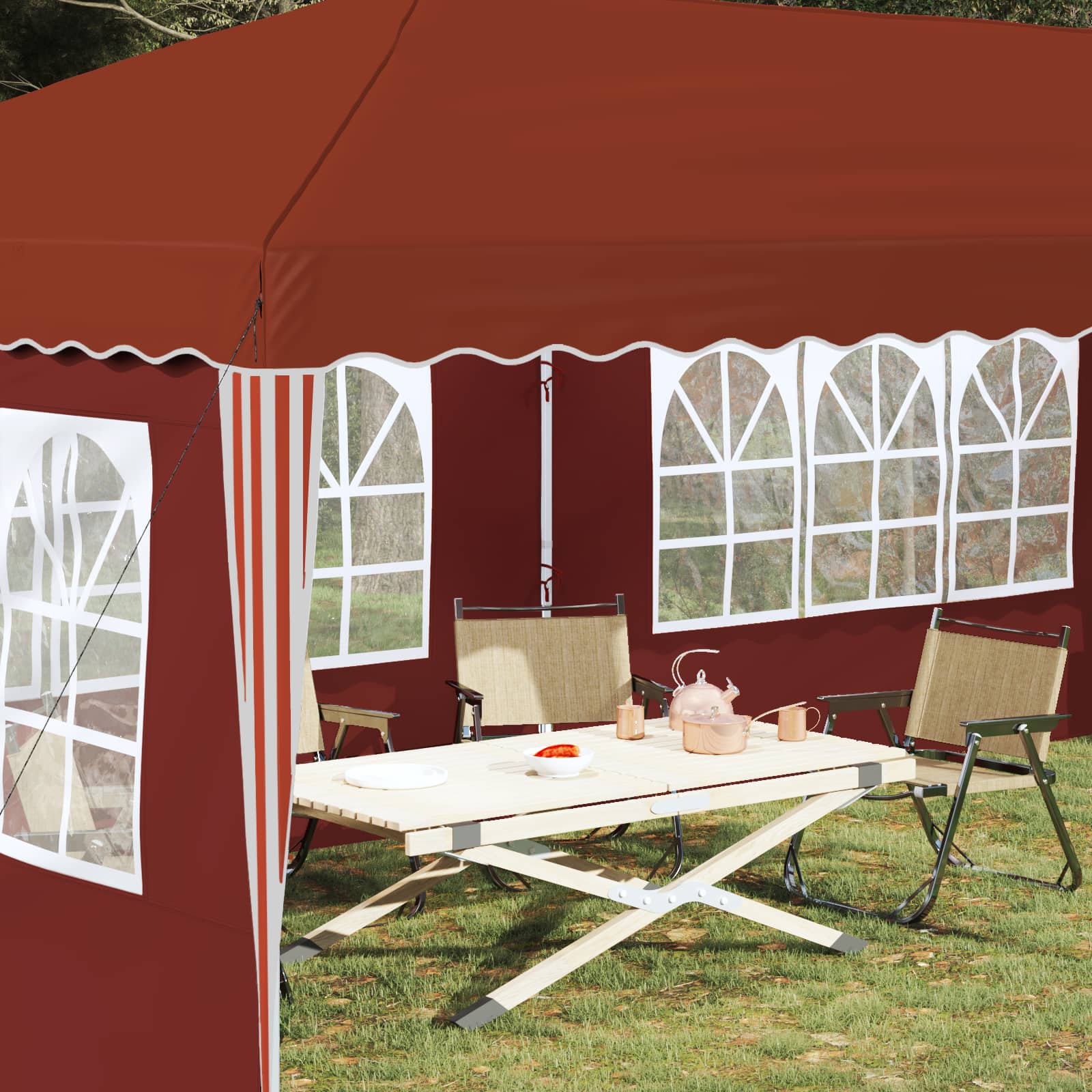 vidaXL Namiot imprezowy rozkładany 575 x 289 x 245 cm terakota
