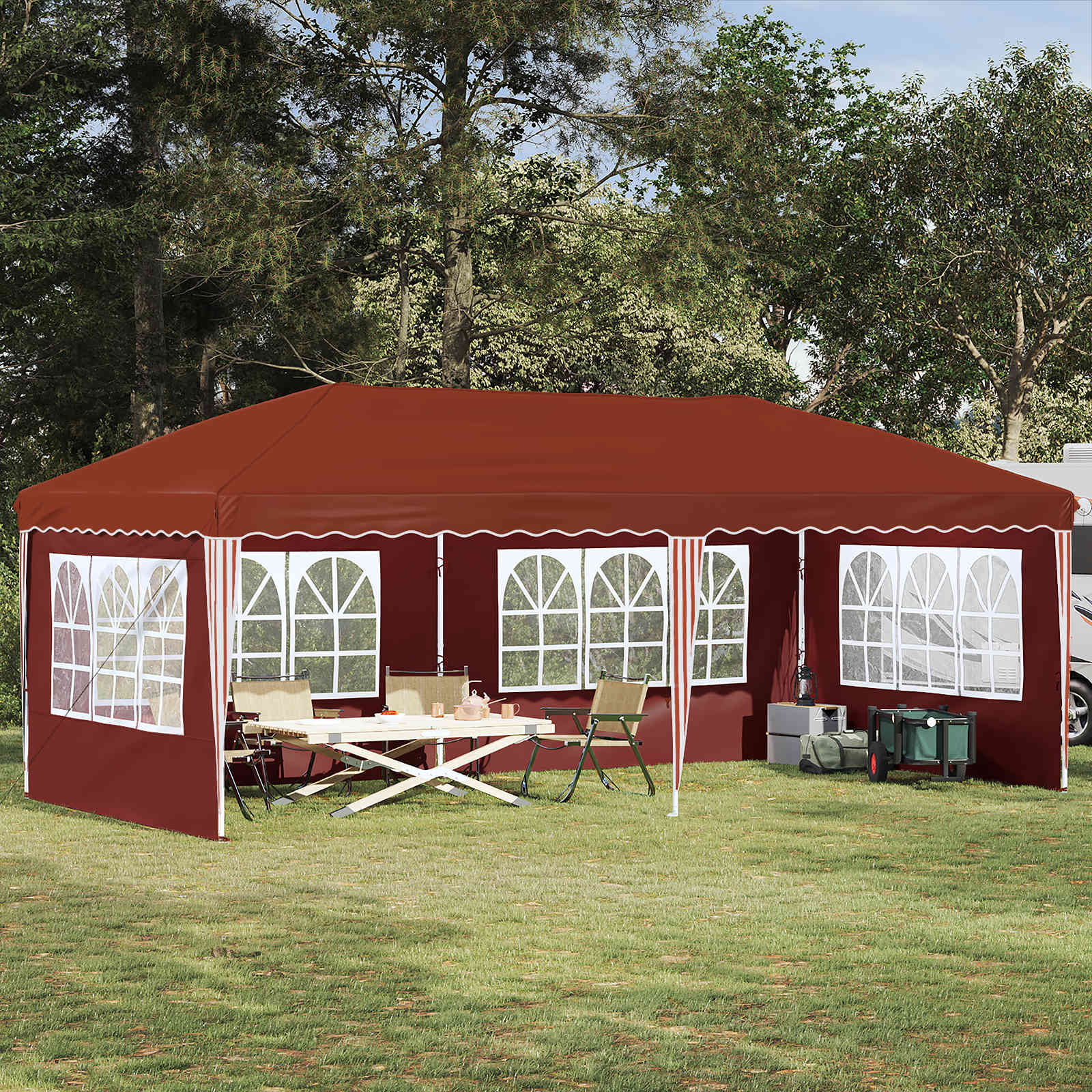 vidaXL Namiot imprezowy rozkładany 575 x 289 x 245 cm terakota