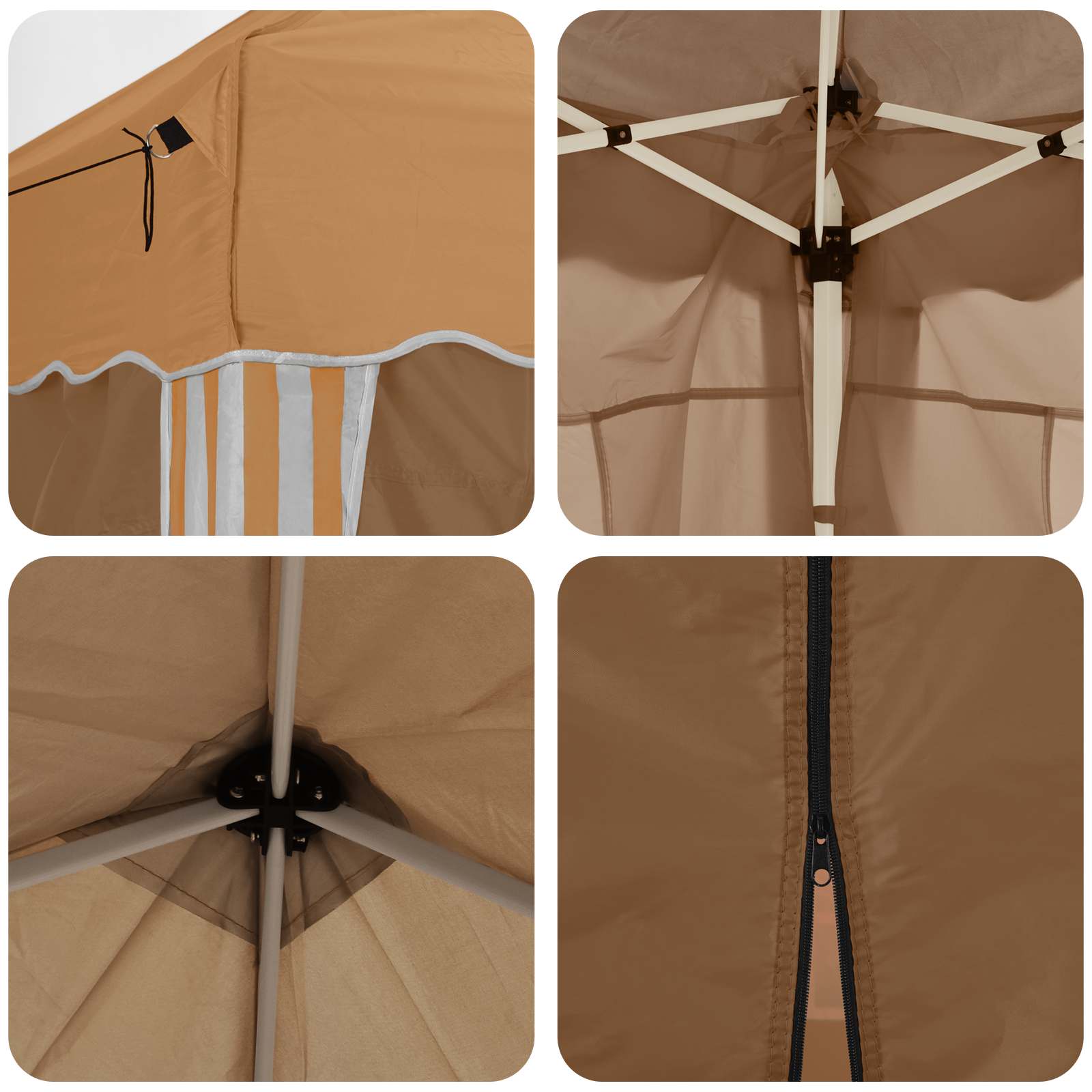 vidaXL Namiot imprezowy rozkładany 575 x 288 x 245 cm Beżowy