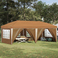 vidaXL Namiot imprezowy rozkładany 575 x 288 x 245 cm Beżowy