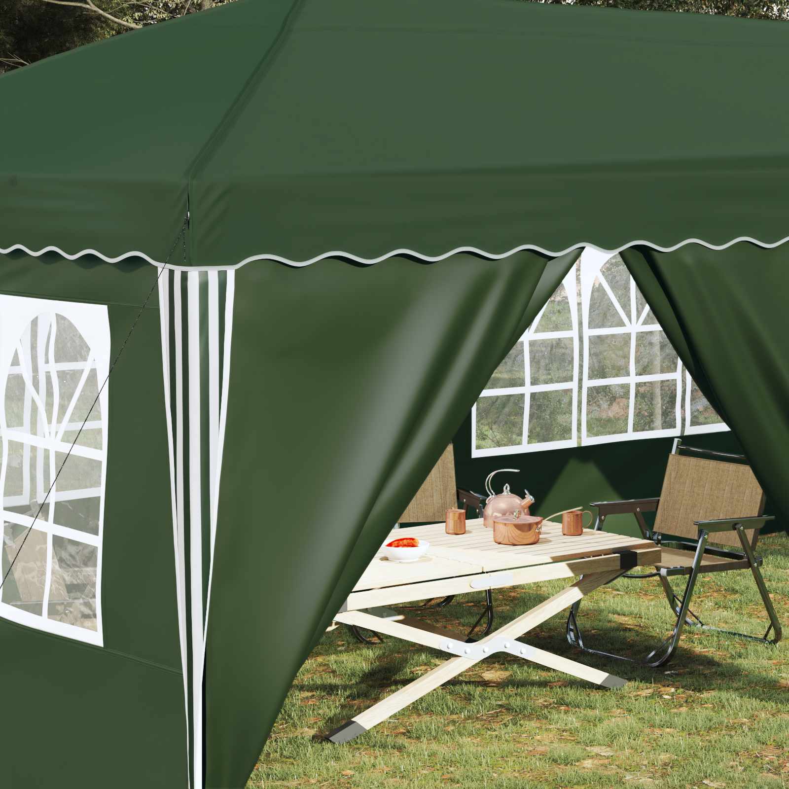 vidaXL Namiot imprezowy rozkładany 575 x 288 x 245 cm zielony
