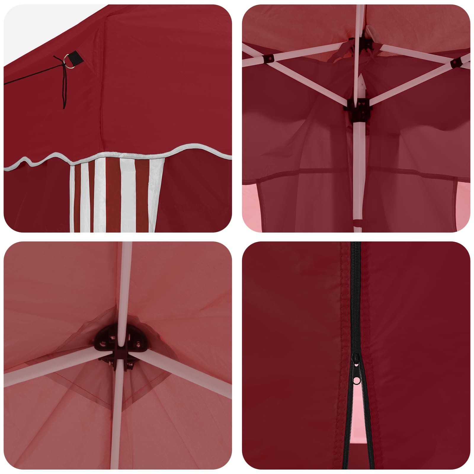 vidaXL Namiot imprezowy rozkładany 575 x 288 x 245 cm bordowy