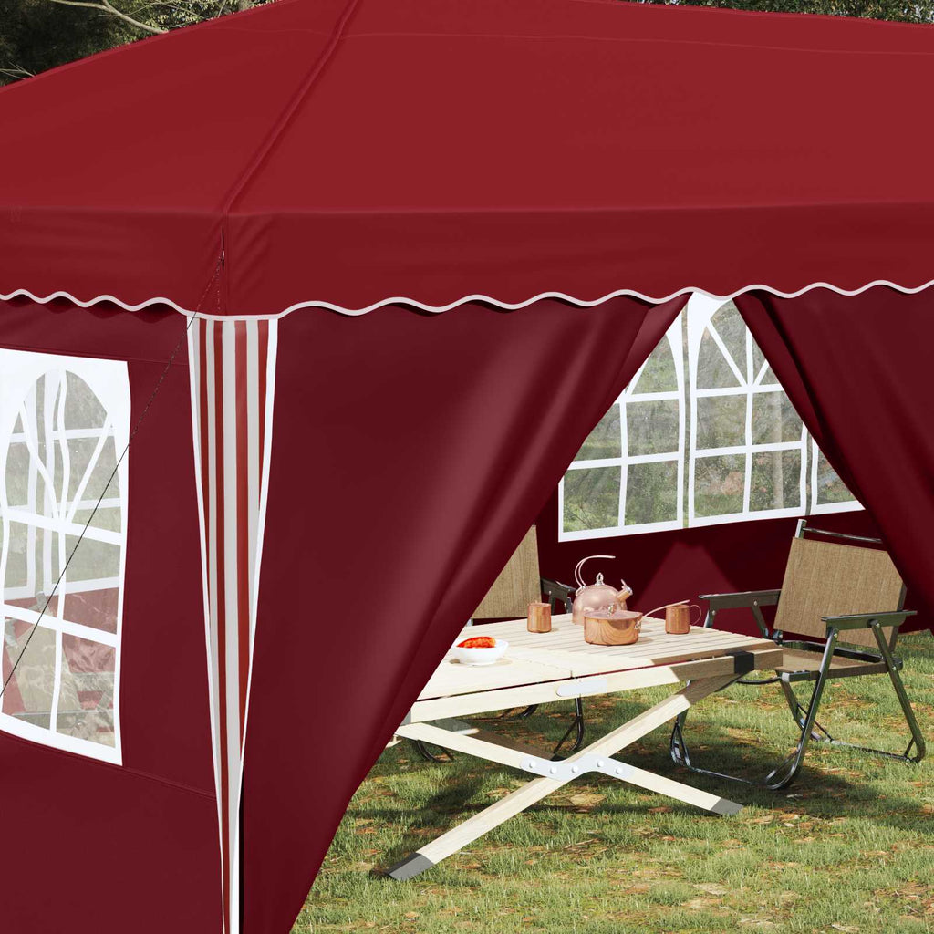 vidaXL Namiot imprezowy rozkładany 575 x 288 x 245 cm bordowy