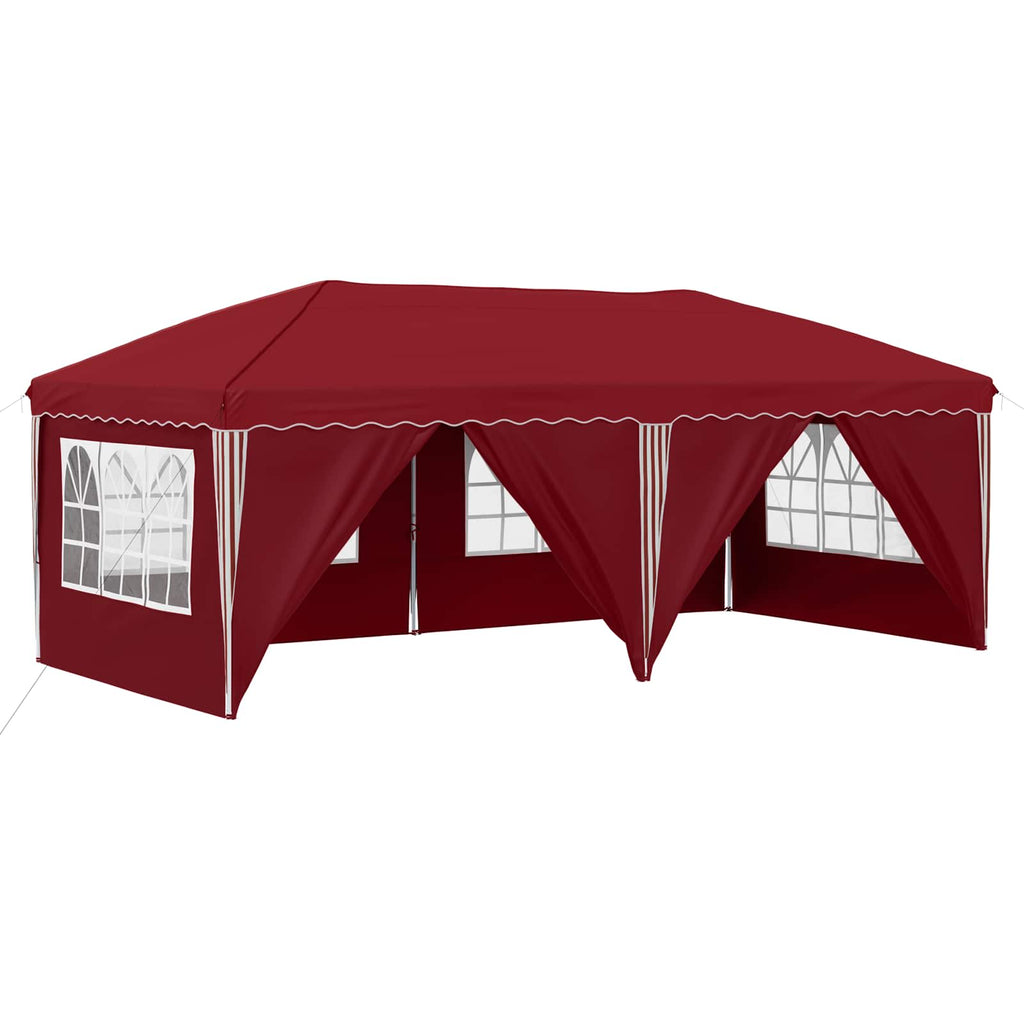 vidaXL Namiot imprezowy rozkładany 575 x 288 x 245 cm bordowy